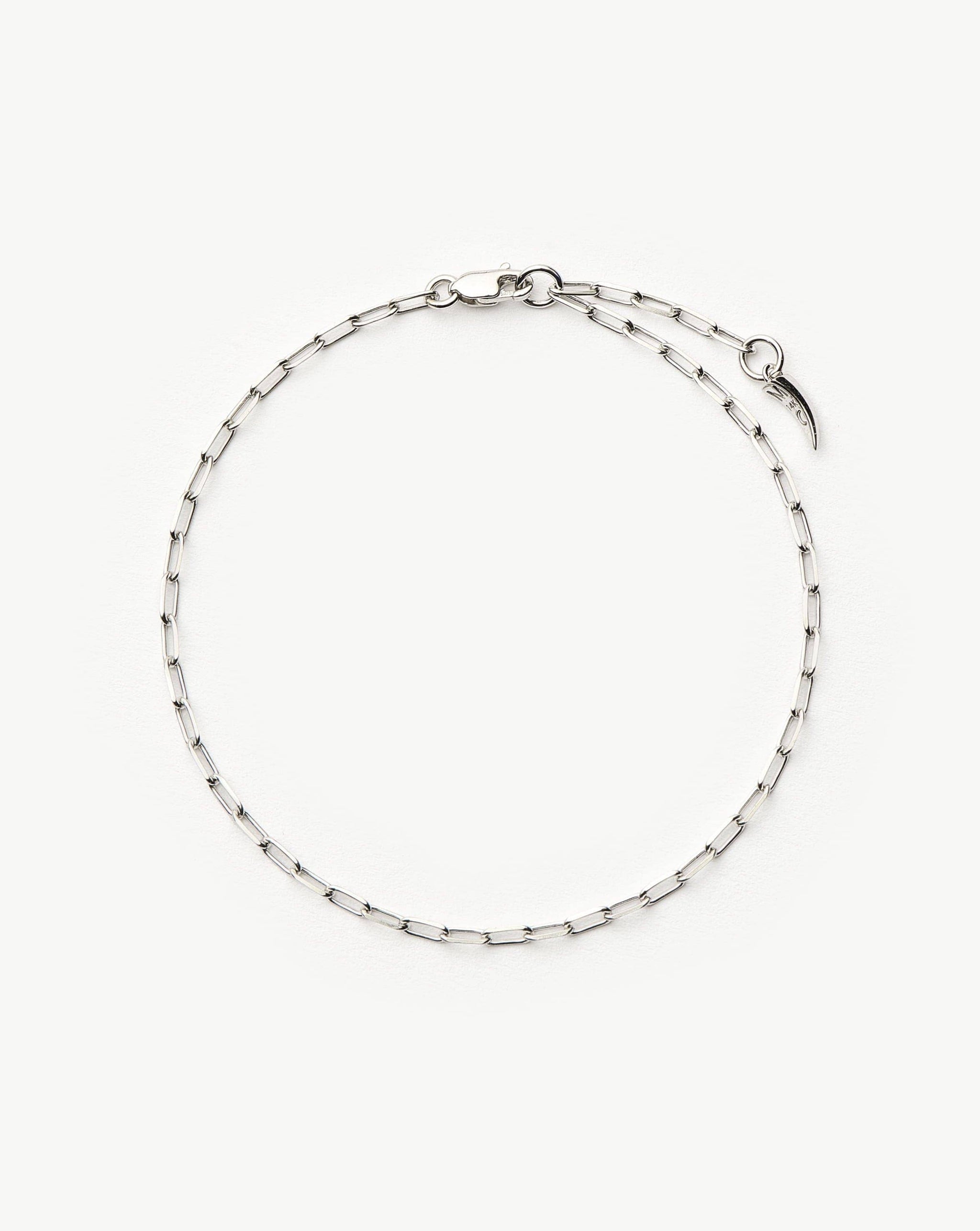 Fine Classic Paperclip Chain Bracelet | 14k Solid White Gold Bracelets Missoma