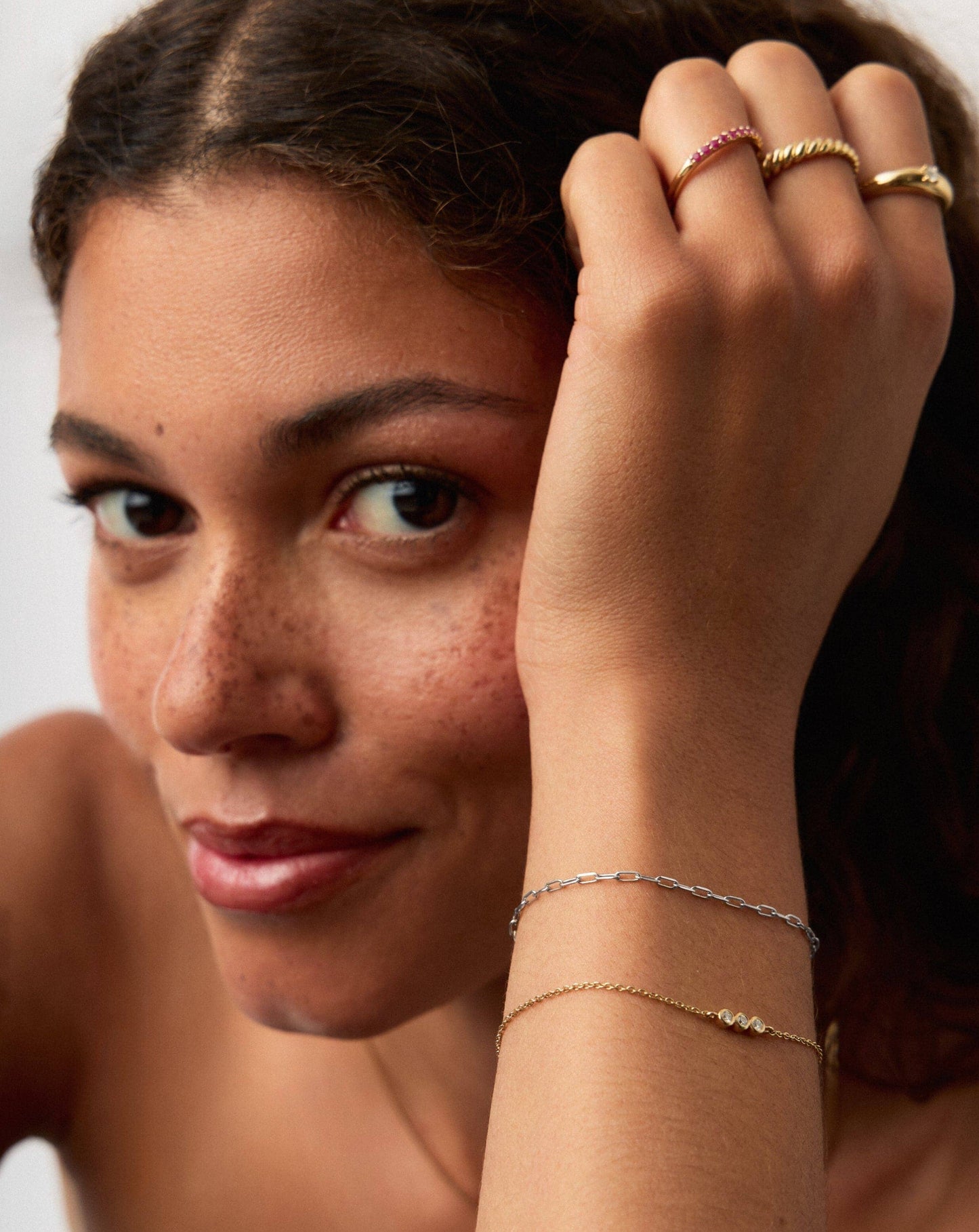 Fine Classic Paperclip Chain Bracelet | 14k Solid White Gold Bracelets Missoma