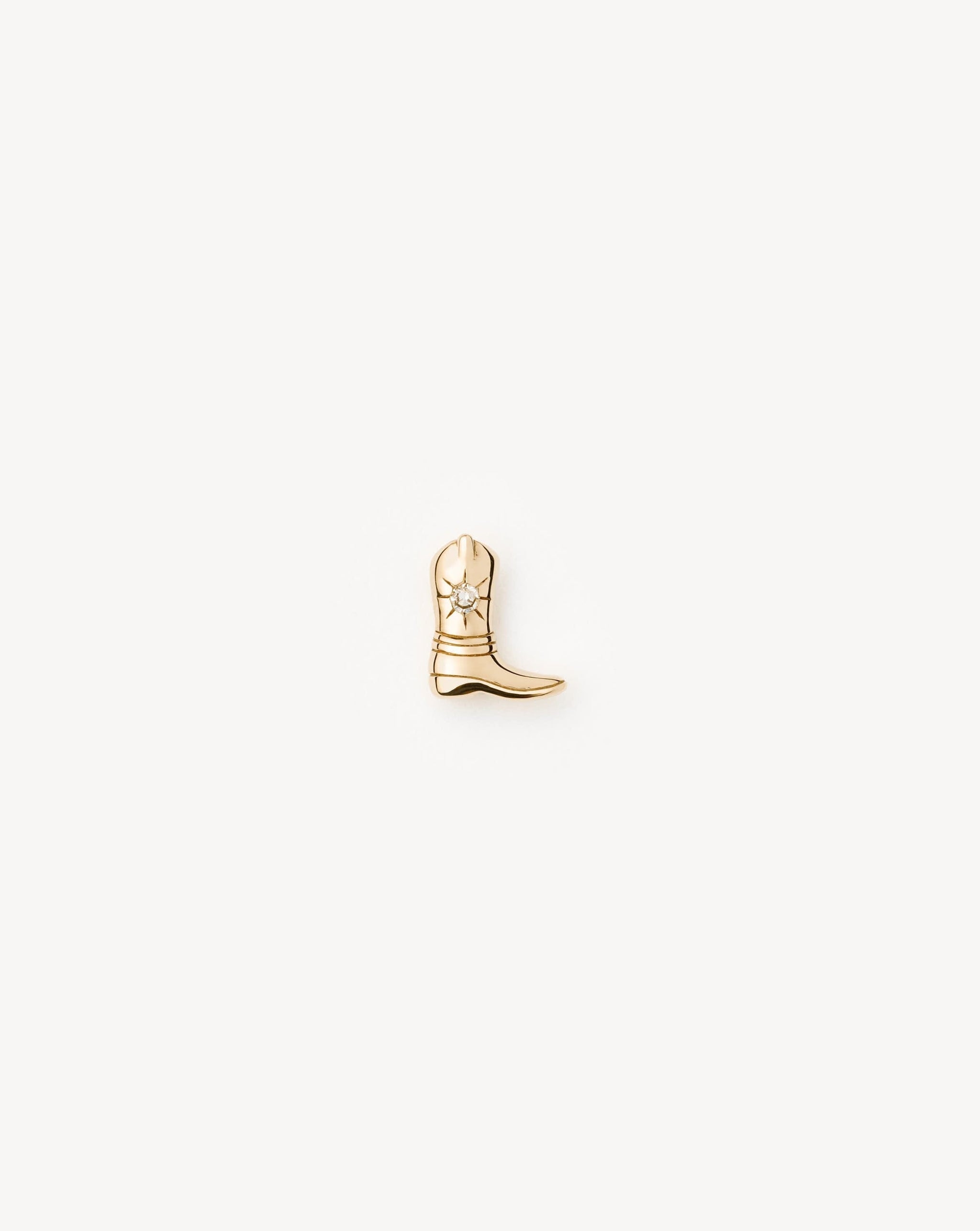 Fine Cowboy Boot Single Stud Earring | 14k Solid Gold/Diamond Earrings Missoma