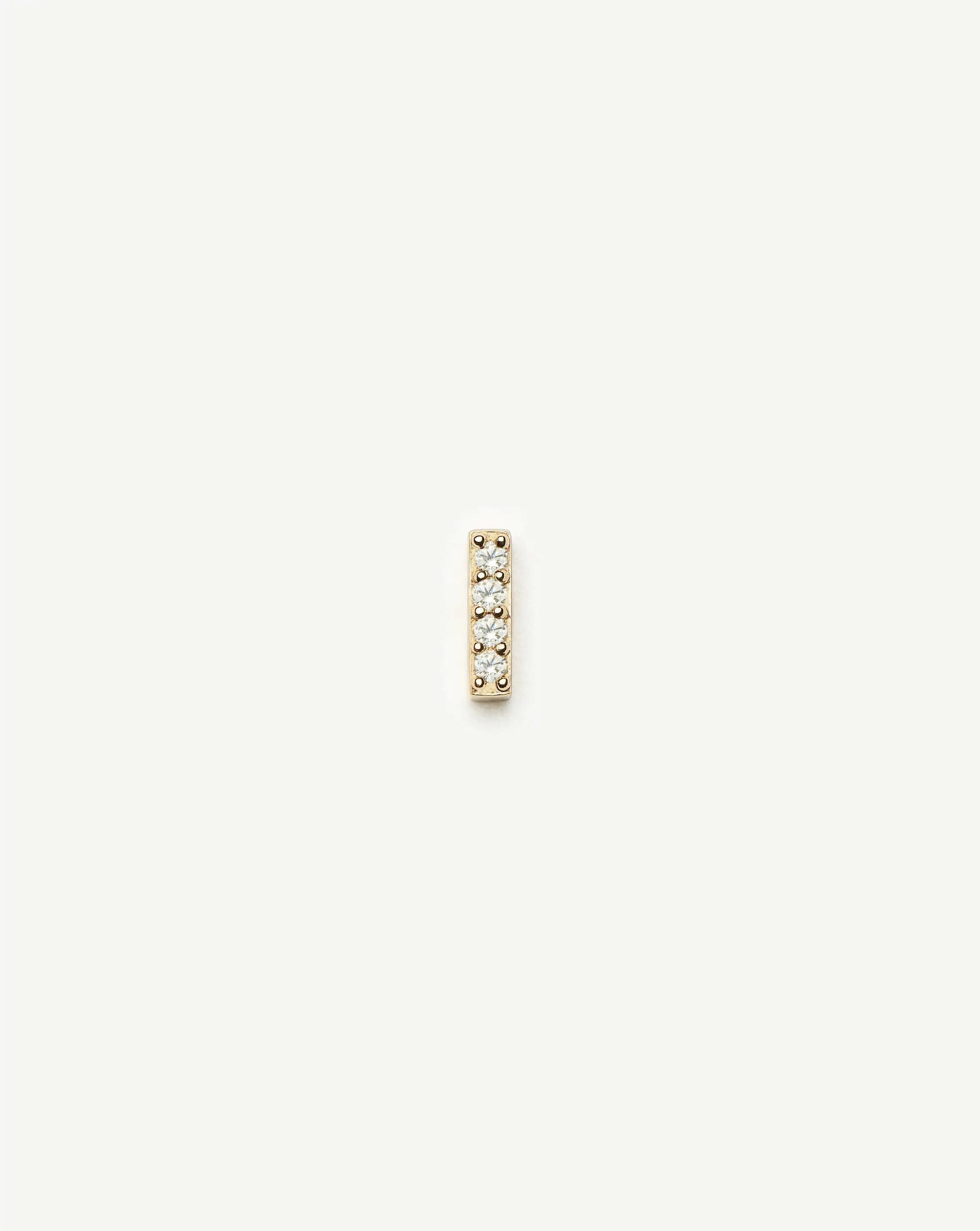 Fine Diamond Bar Flat Back Stud Earring | 14k Yellow Gold/Diamond Earrings Missoma
