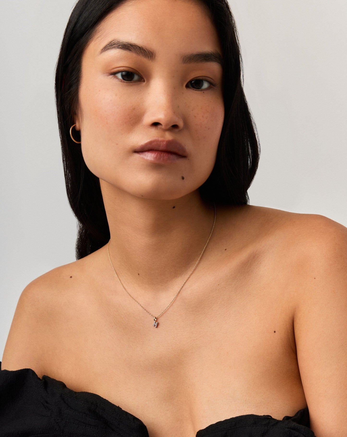 Fine Diamond Initial Mini Pendant Necklace - H | 14k Solid Yellow Gold Plated/Diamond Necklaces Missoma