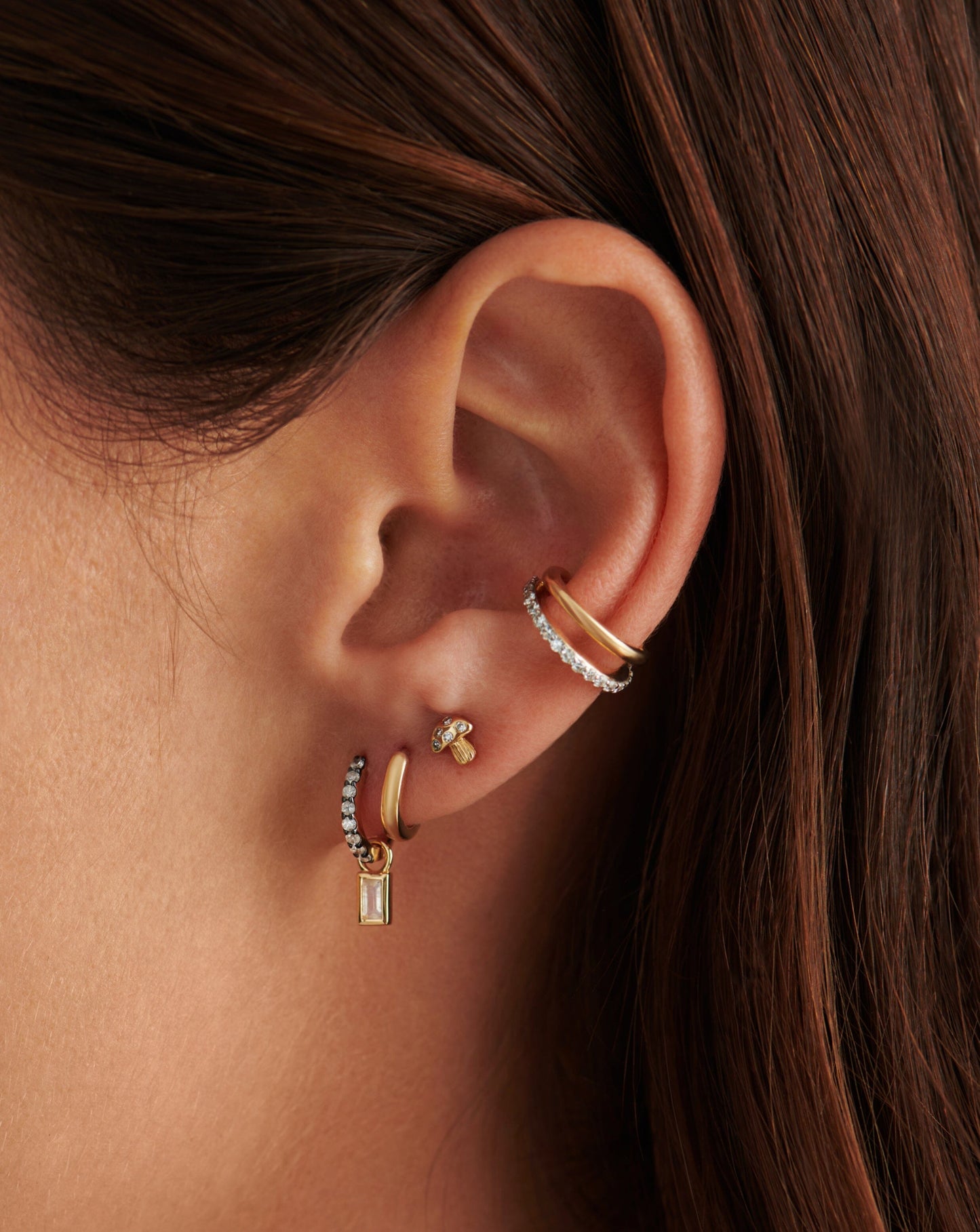 Fine Diamond Mushroom Single Stud Earring Earrings Missoma