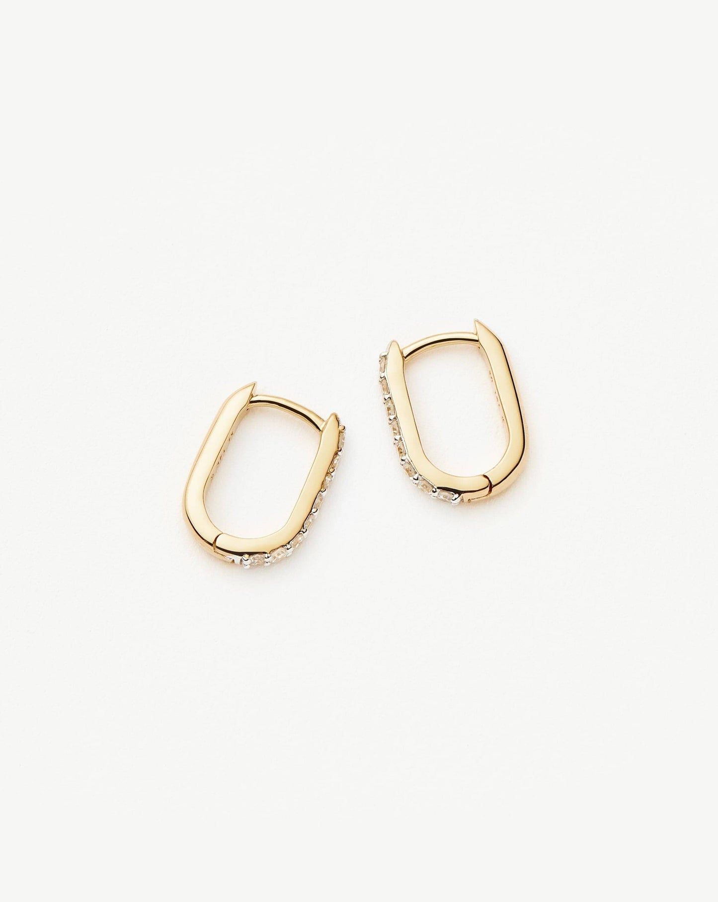 Fine Diamond Ovate Mini Hoop Earrings | 14k Solid Gold/Diamond Earrings Missoma