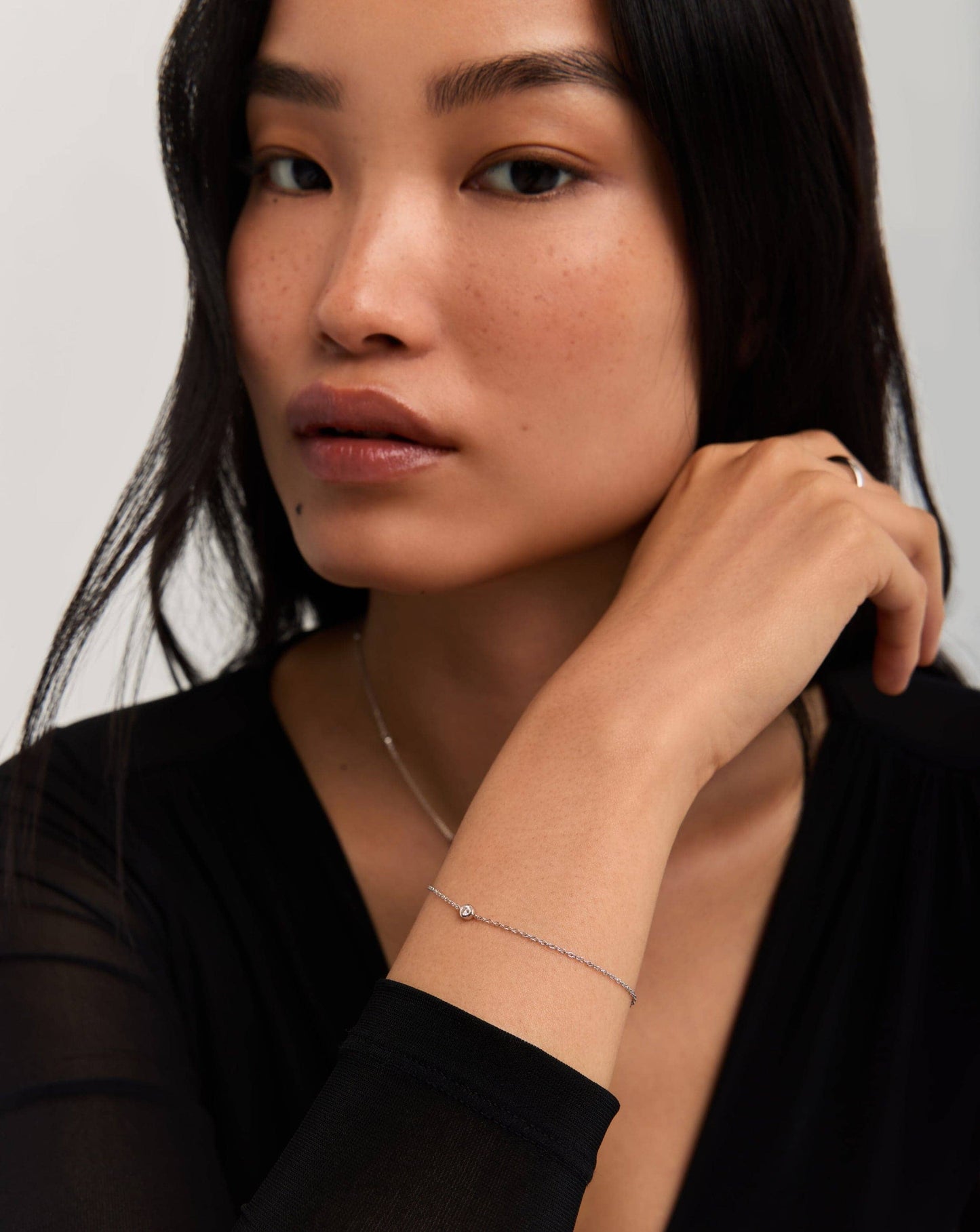 Fine Diamond Solitaire Bracelet | 14k Solid White Gold/Diamond Bracelets Missoma