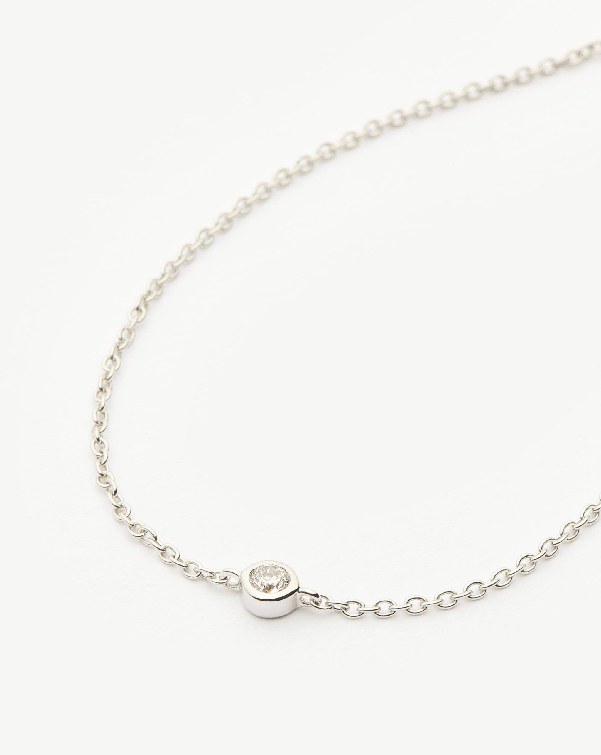 Fine Diamond Solitaire Bracelet | 14k Solid White Gold/Diamond Bracelets Missoma