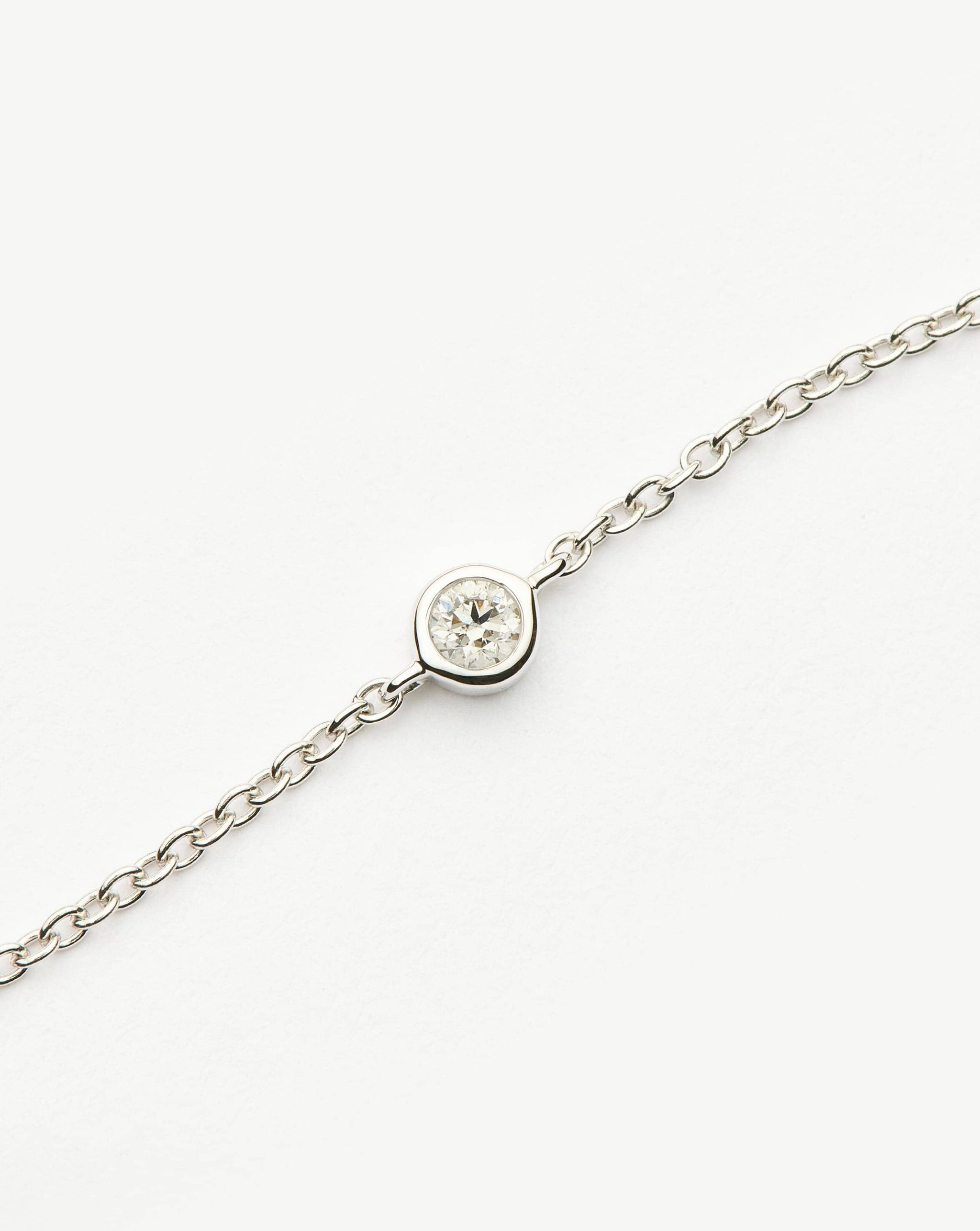 Fine Diamond Solitaire Bracelet | 14k Solid White Gold/Diamond Bracelets Missoma