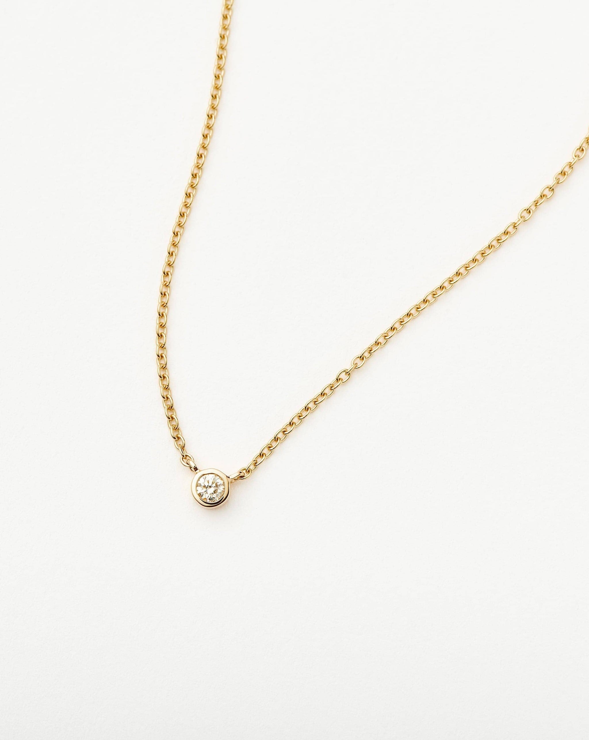 Fine Diamond Solitaire Pendant Necklace | 14k Solid Gold/Diamond Necklaces Missoma