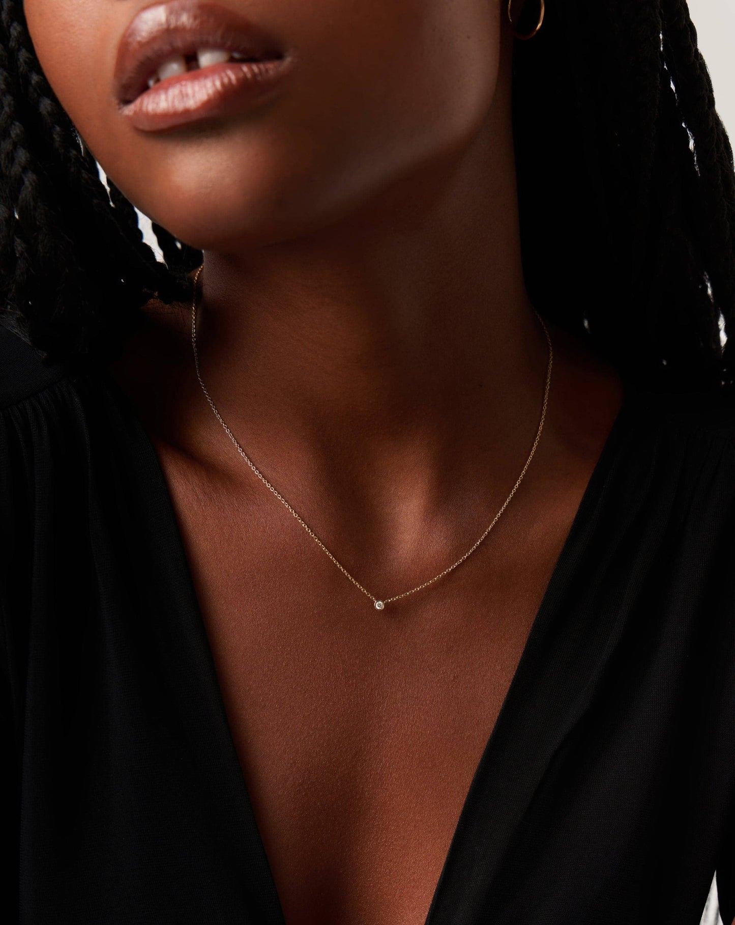 Fine Diamond Solitaire Pendant Necklace | 14k Solid Gold/Diamond Necklaces Missoma