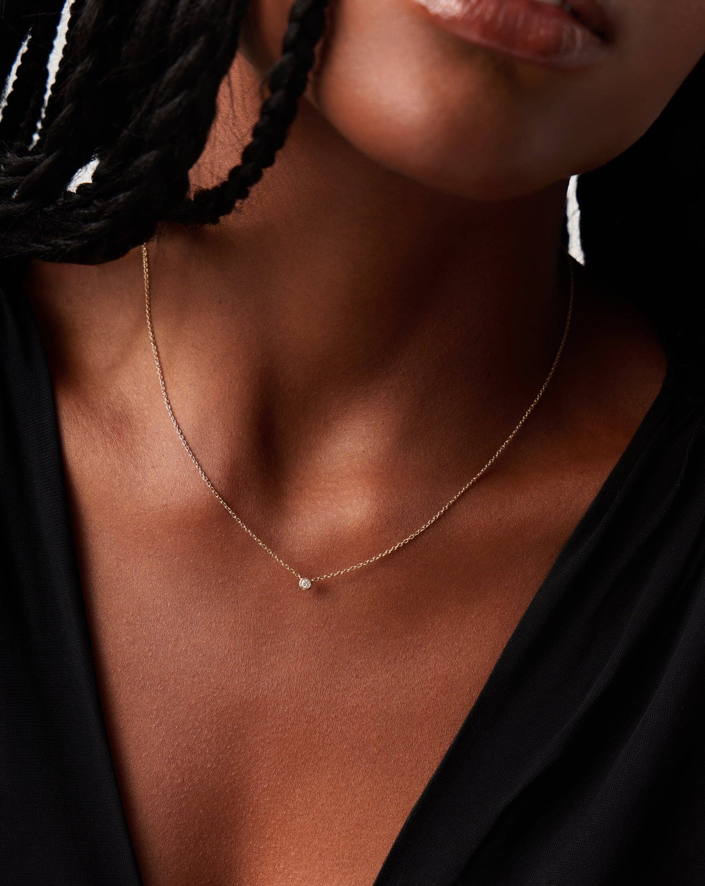 Fine Diamond Solitaire Pendant Necklace | 14k Solid Gold/Diamond Necklaces Missoma