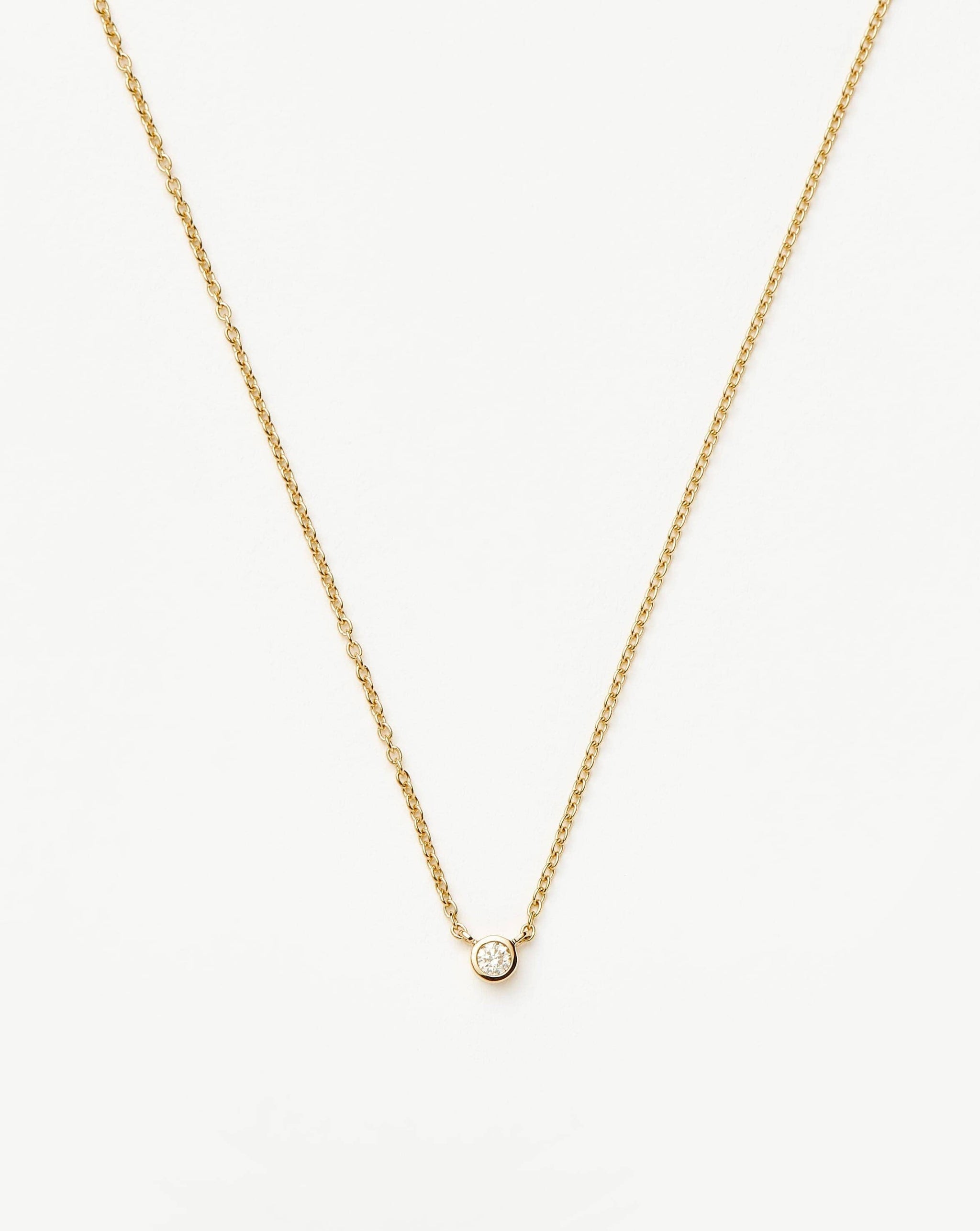 Fine Diamond Solitaire Pendant Necklace | 14k Solid Gold/Diamond Necklaces Missoma