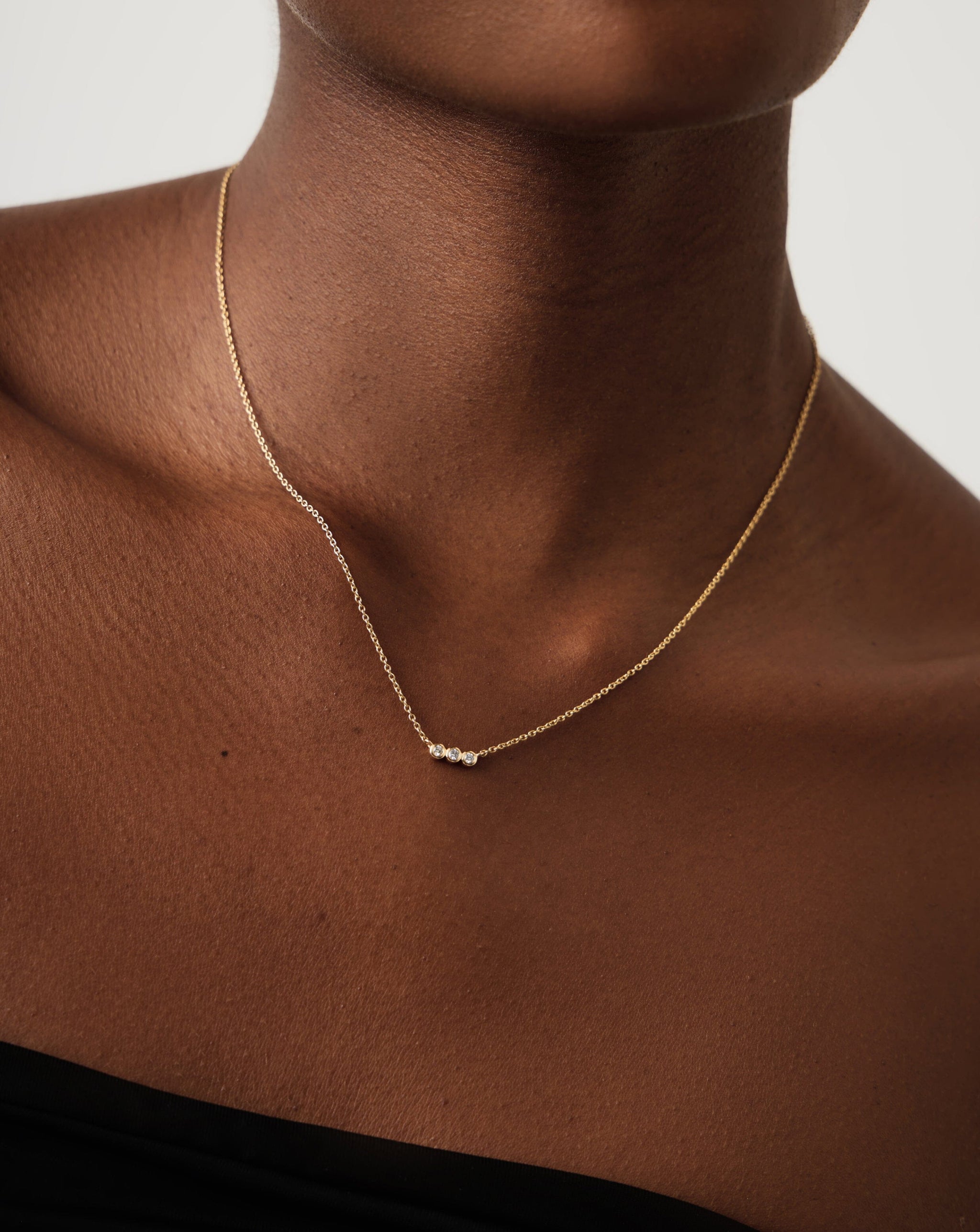 Fine Diamond Solitaire Trio Necklace Necklaces Missoma