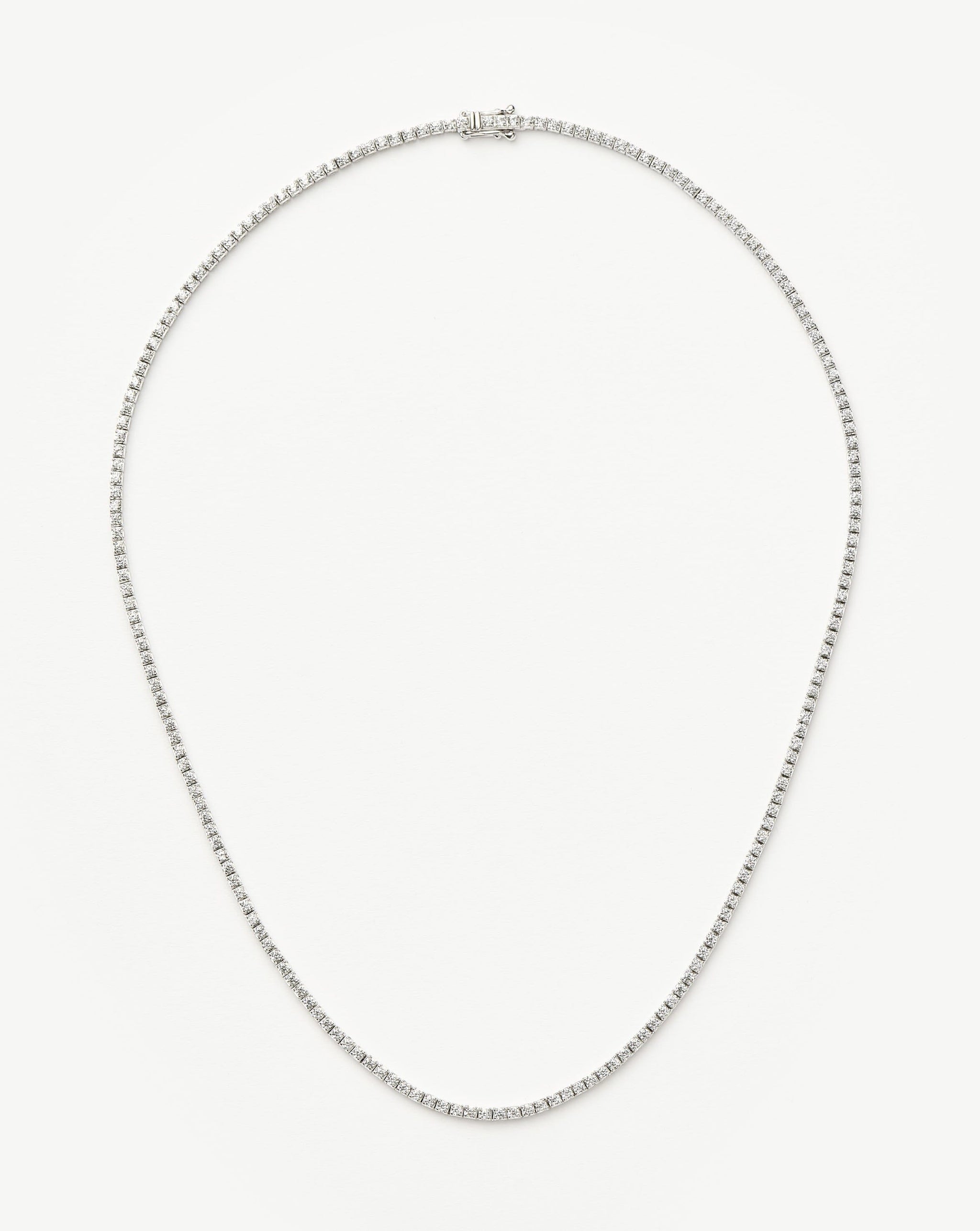 Fine Diamond Tennis Necklace | 14k Solid White Gold Diamond Necklaces Missoma