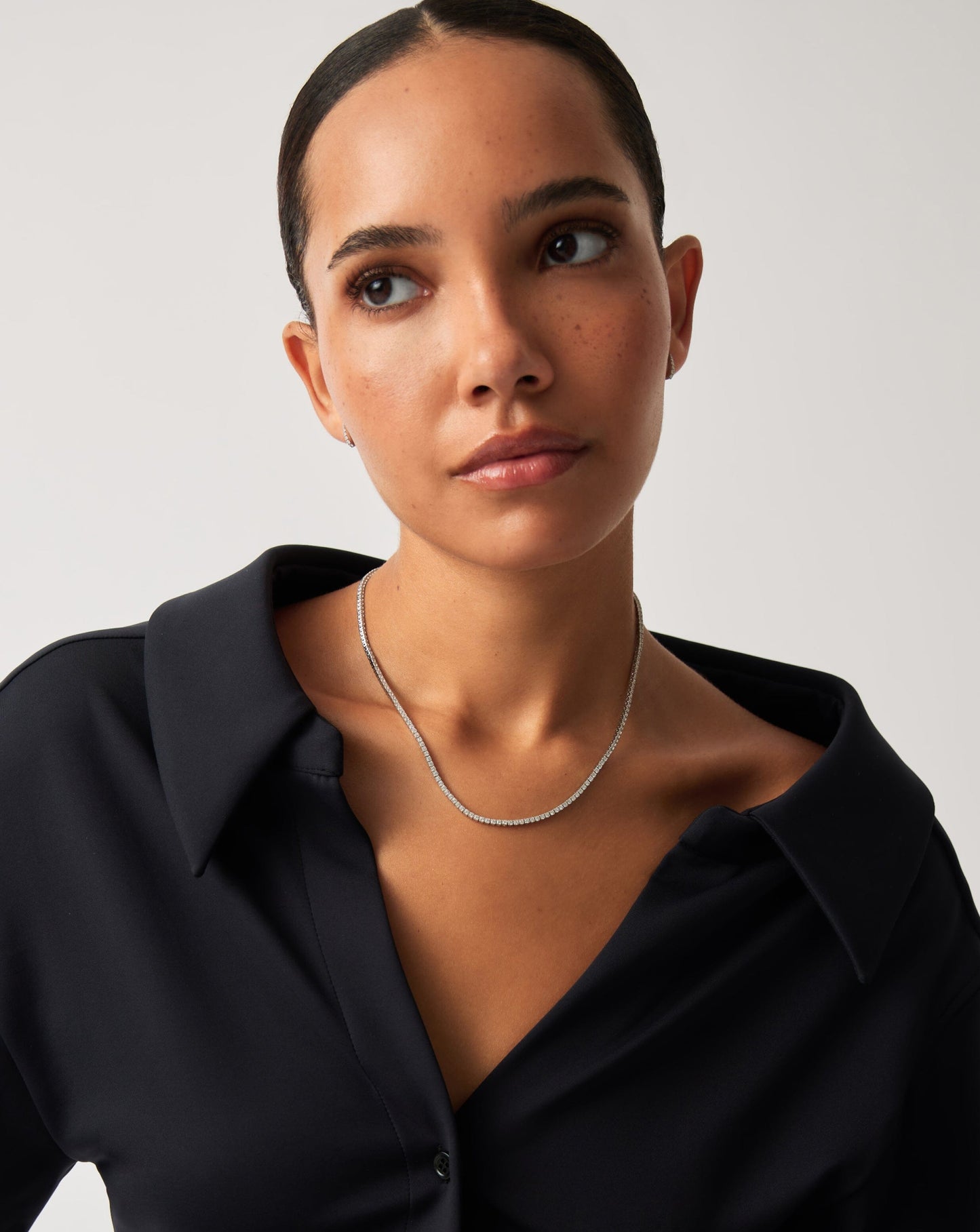 Fine Diamond Tennis Necklace | 14k Solid White Gold Diamond Necklaces Missoma