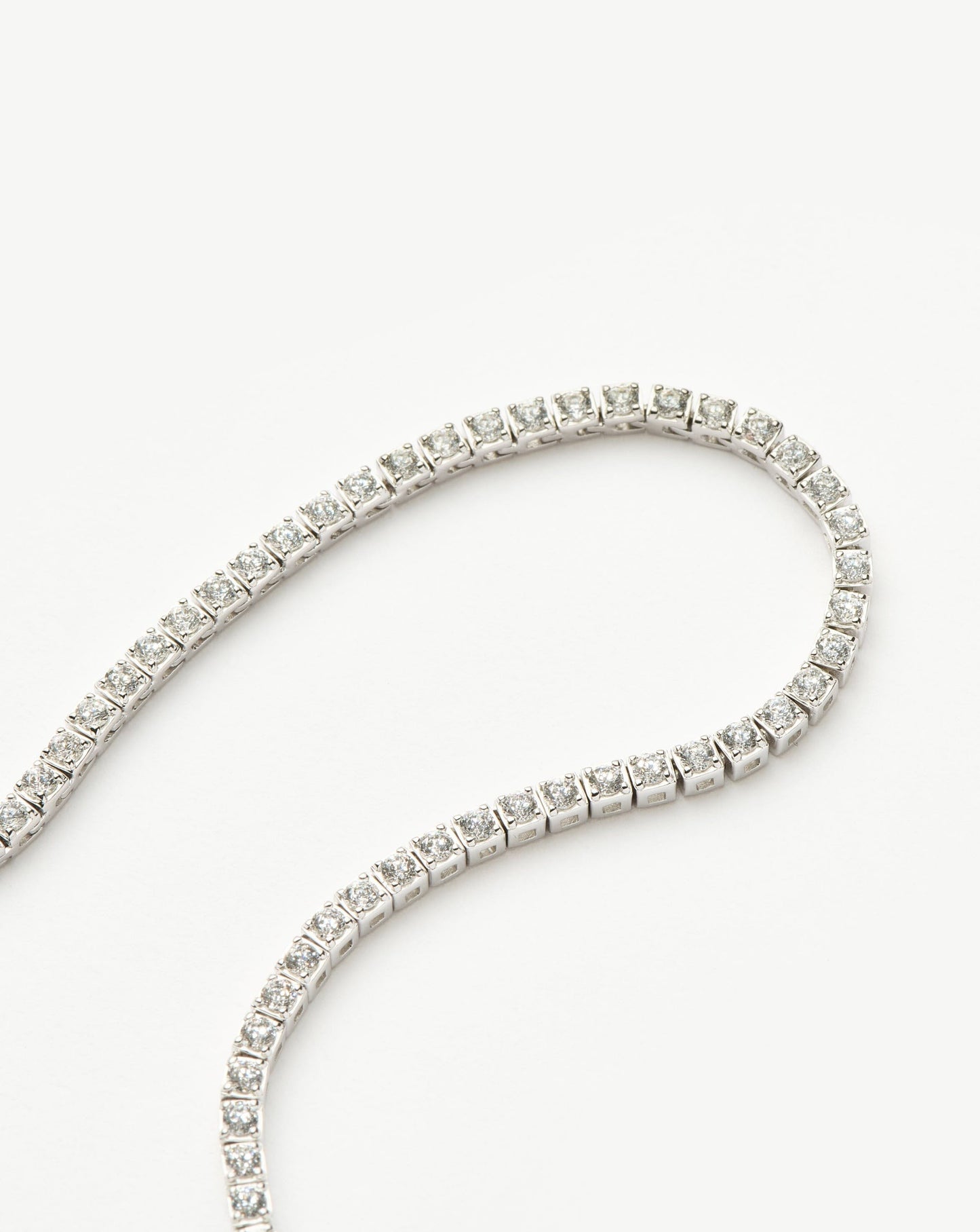 Fine Diamond Tennis Necklace | 14k Solid White Gold Diamond Necklaces Missoma