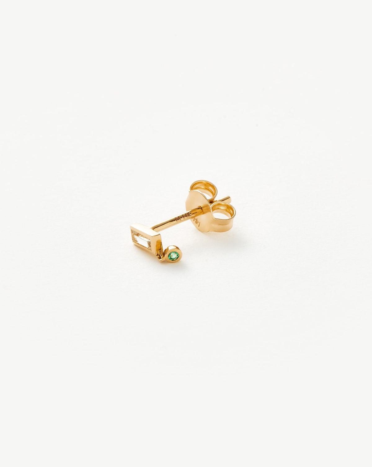 Fine Emerald Single Drop Stud Earring Earrings Missoma