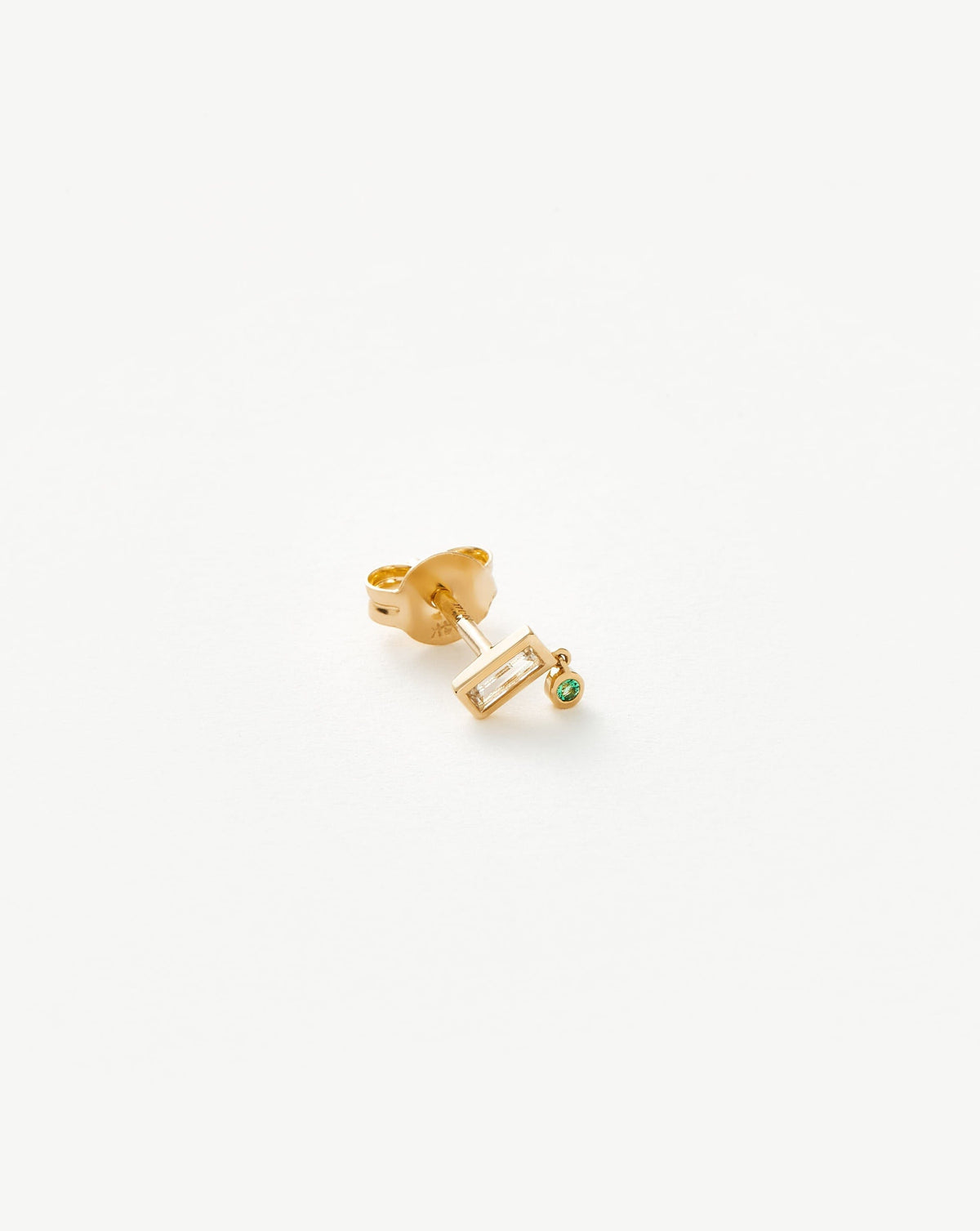 Fine Emerald Single Drop Stud Earring Earrings Missoma