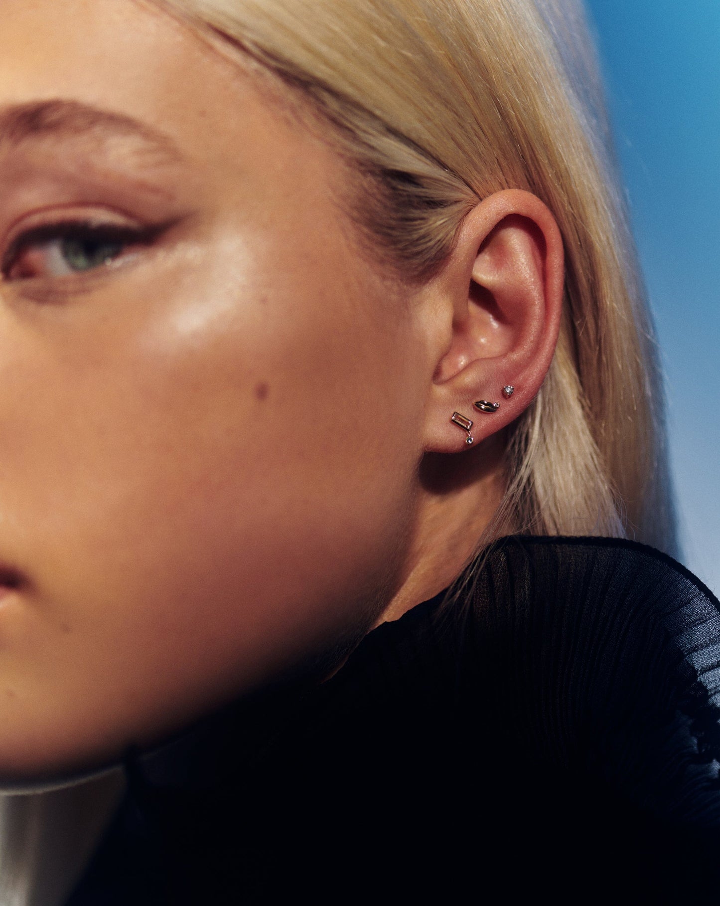 Fine Emerald Single Drop Stud Earring Earrings Missoma