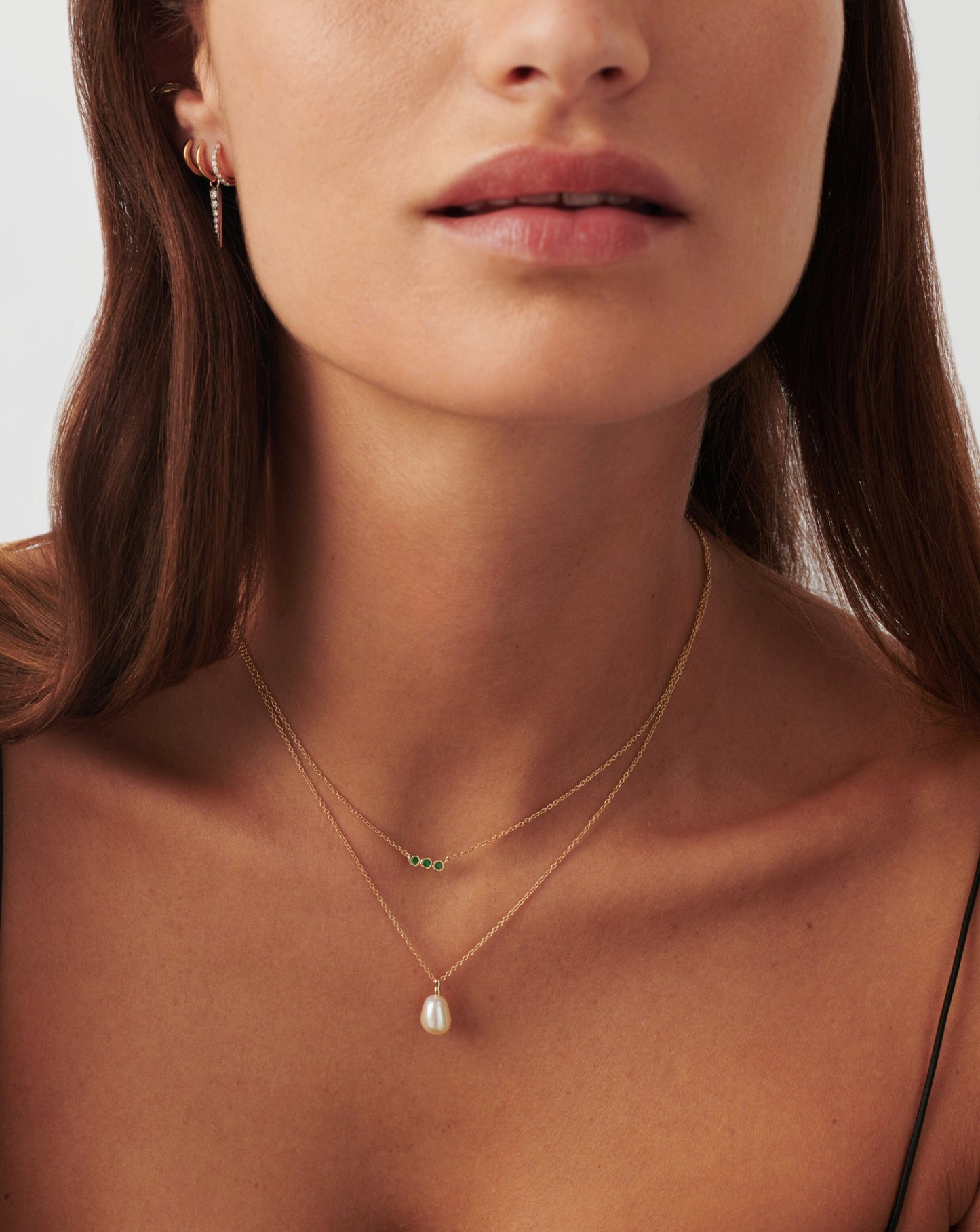 Fine Emerald Solitaire Trio Necklace Necklaces Missoma