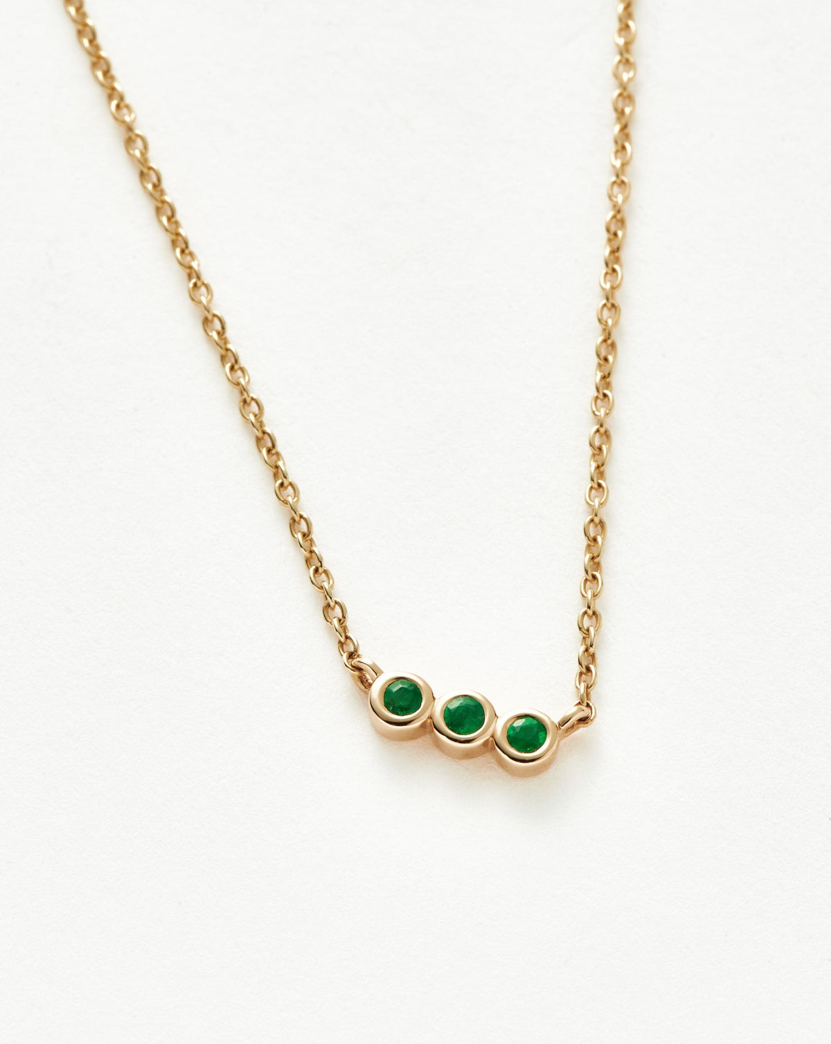 Fine Emerald Solitaire Trio Necklace Necklaces Missoma