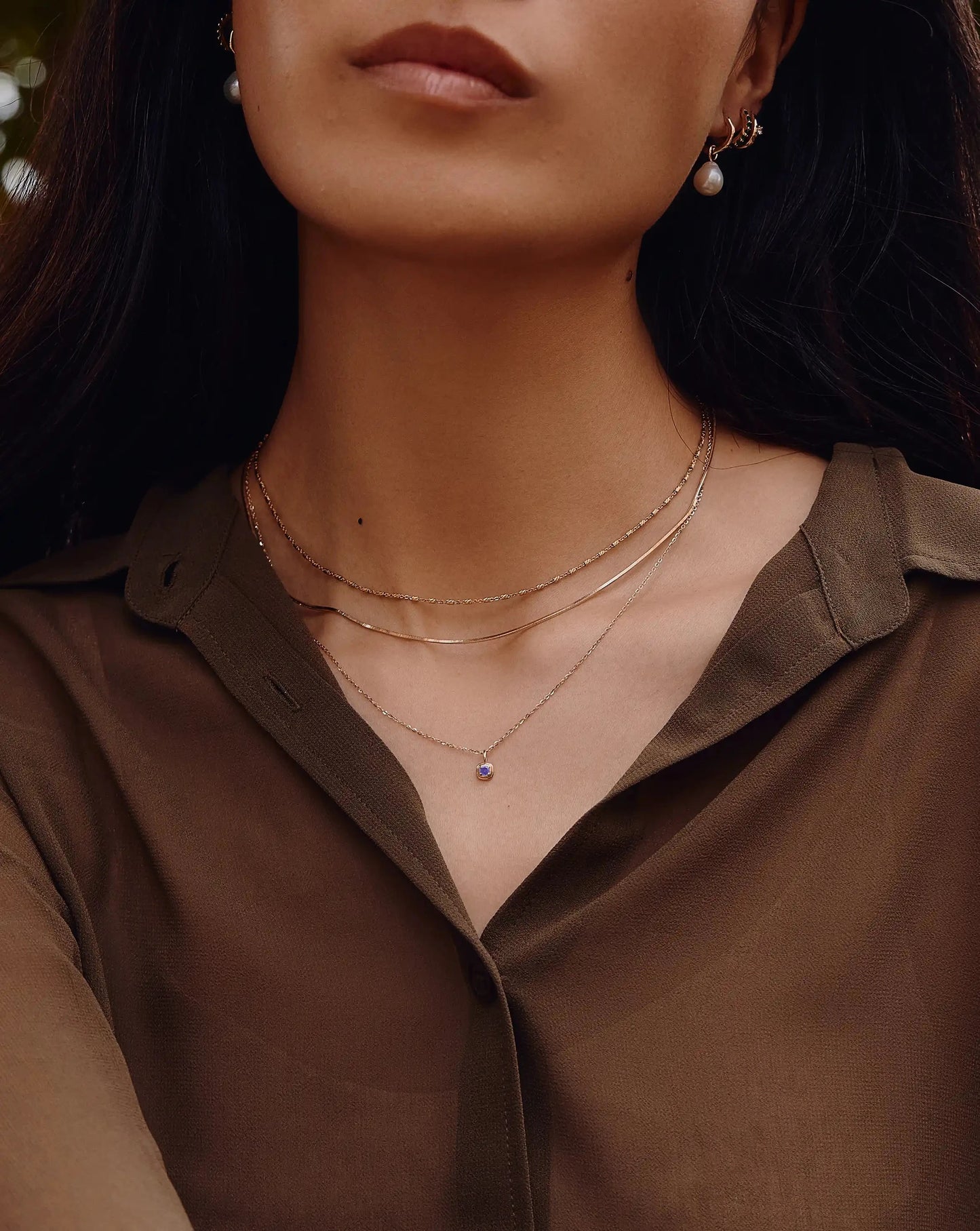 Fine February Birthstone Pendant Necklace | 14k Solid Gold/Amethyst Necklace Missoma