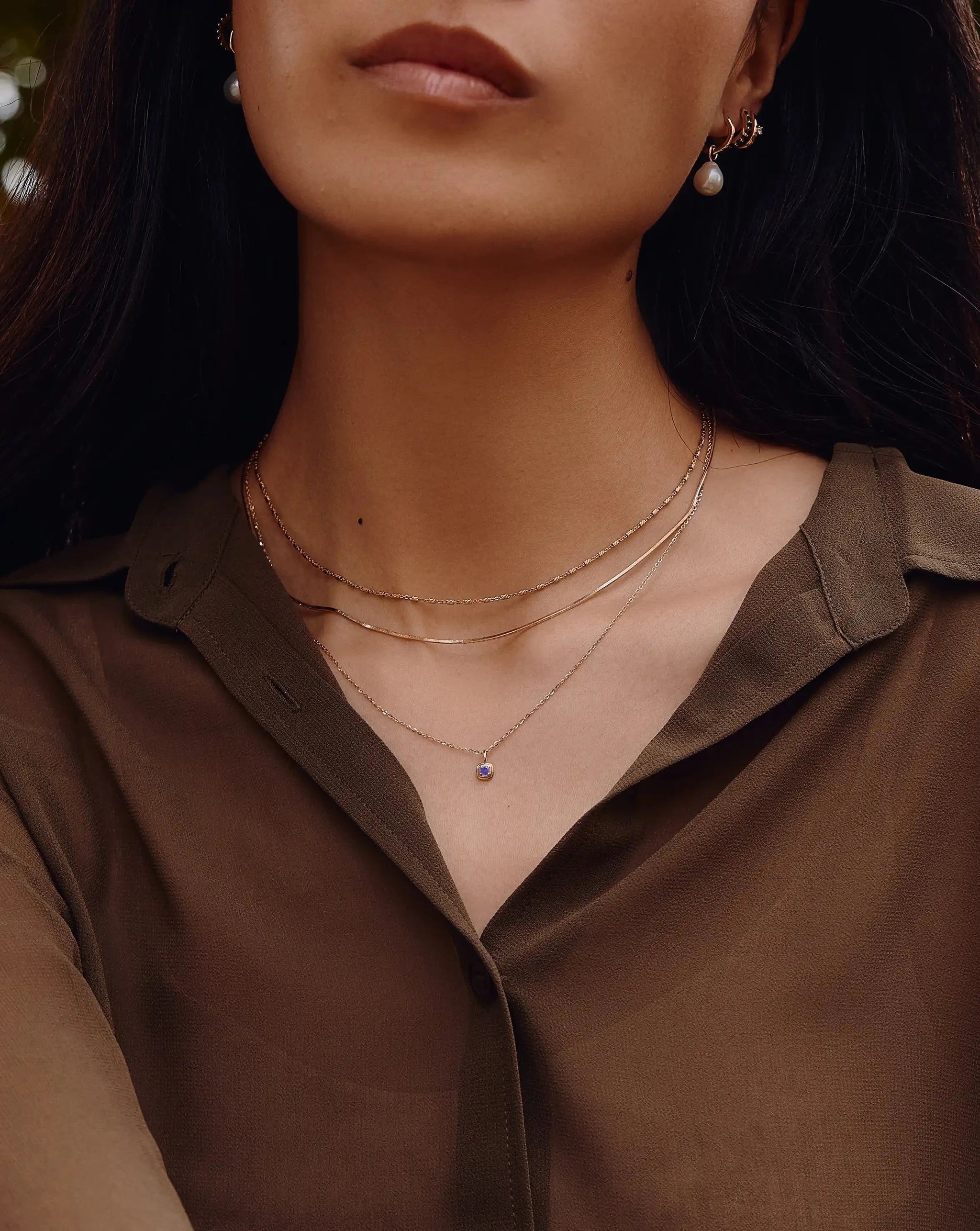 Fine February Birthstone Pendant Necklace | 14k Solid Gold/Amethyst Necklace Missoma