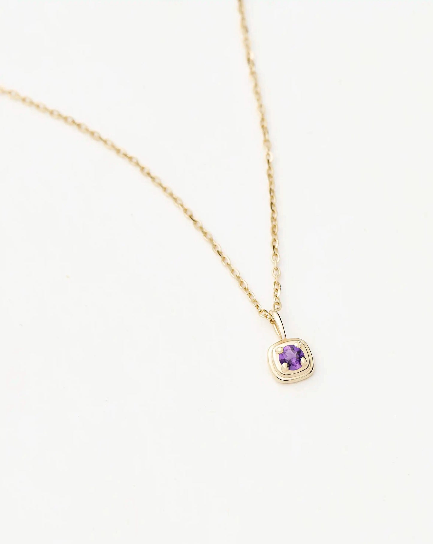 Fine February Birthstone Pendant Necklace | 14k Solid Gold/Amethyst Necklace Missoma