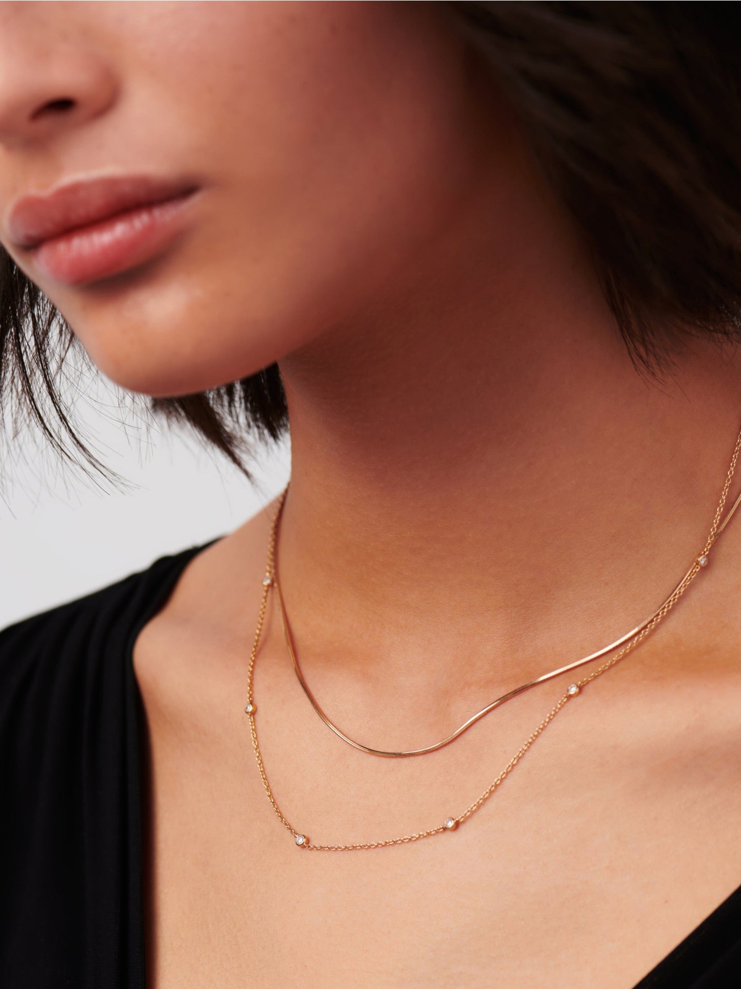 Fine Floating Diamond Necklace | 14k Solid Gold Necklaces Missoma