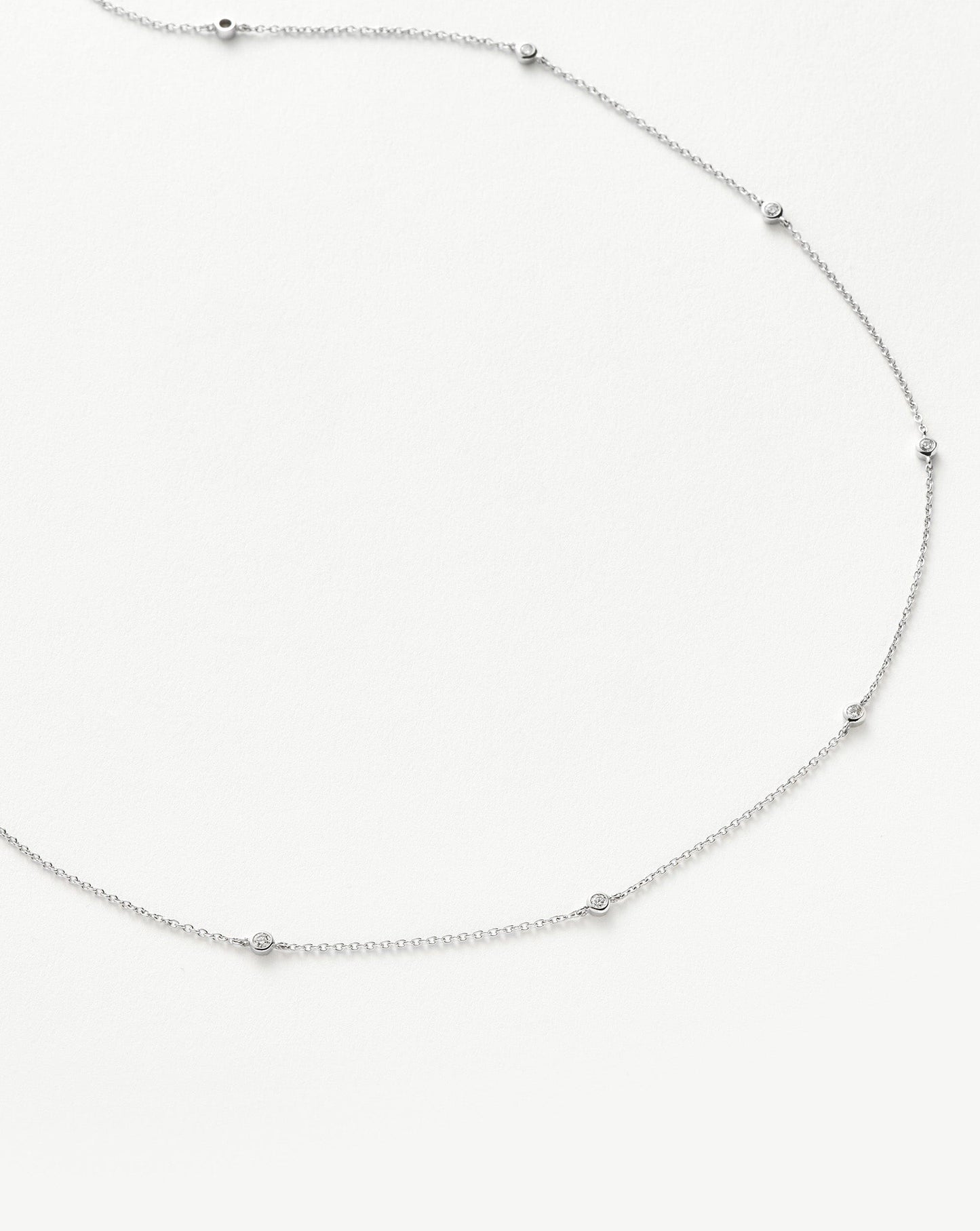Fine Floating Diamond Necklace | 14k White Gold Necklaces Missoma