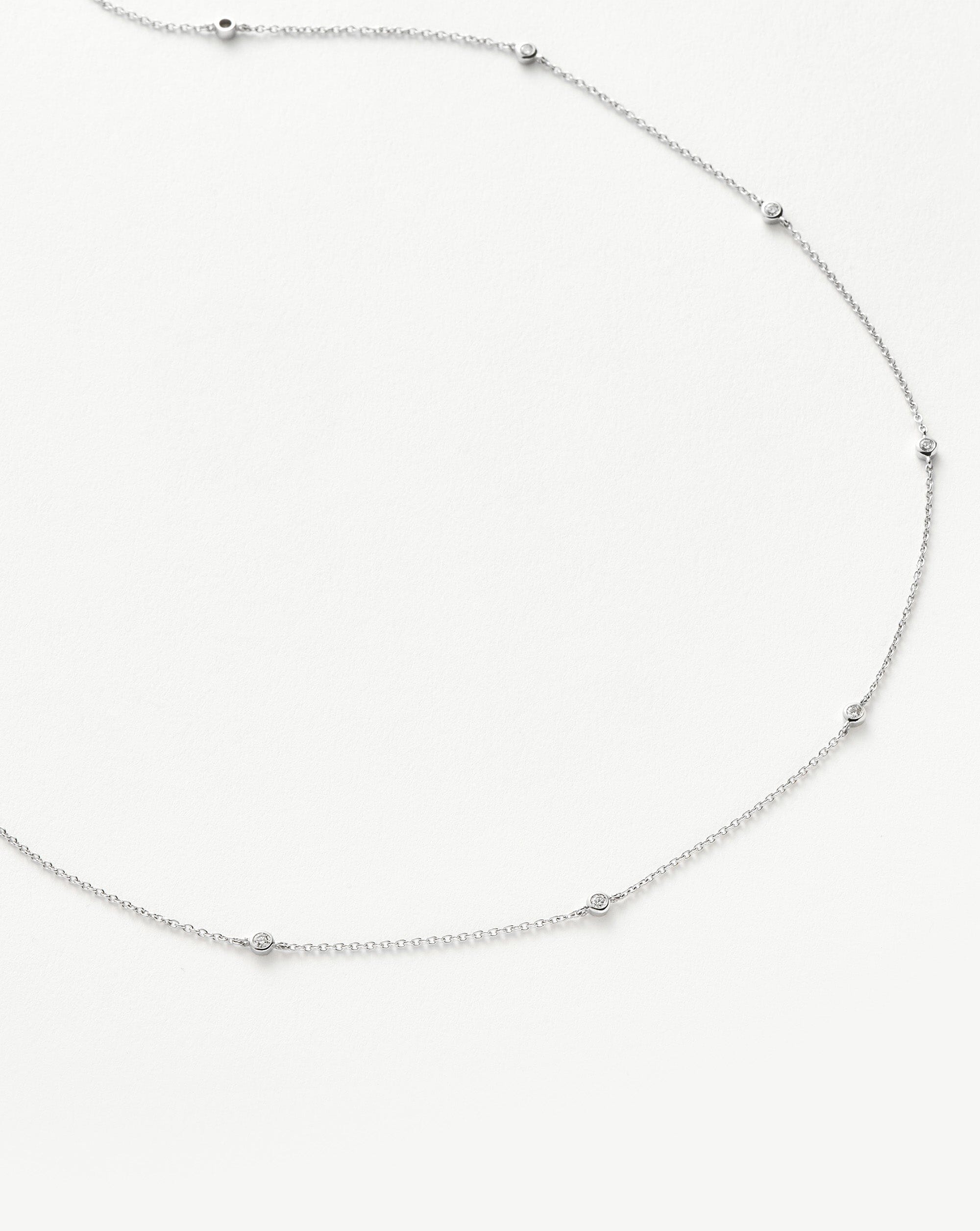 Fine Floating Diamond Necklace | 14k White Gold Necklaces Missoma