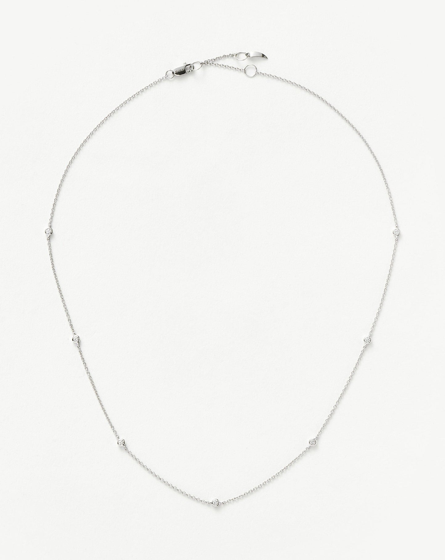 Fine Floating Diamond Necklace | 14k White Gold Necklaces Missoma