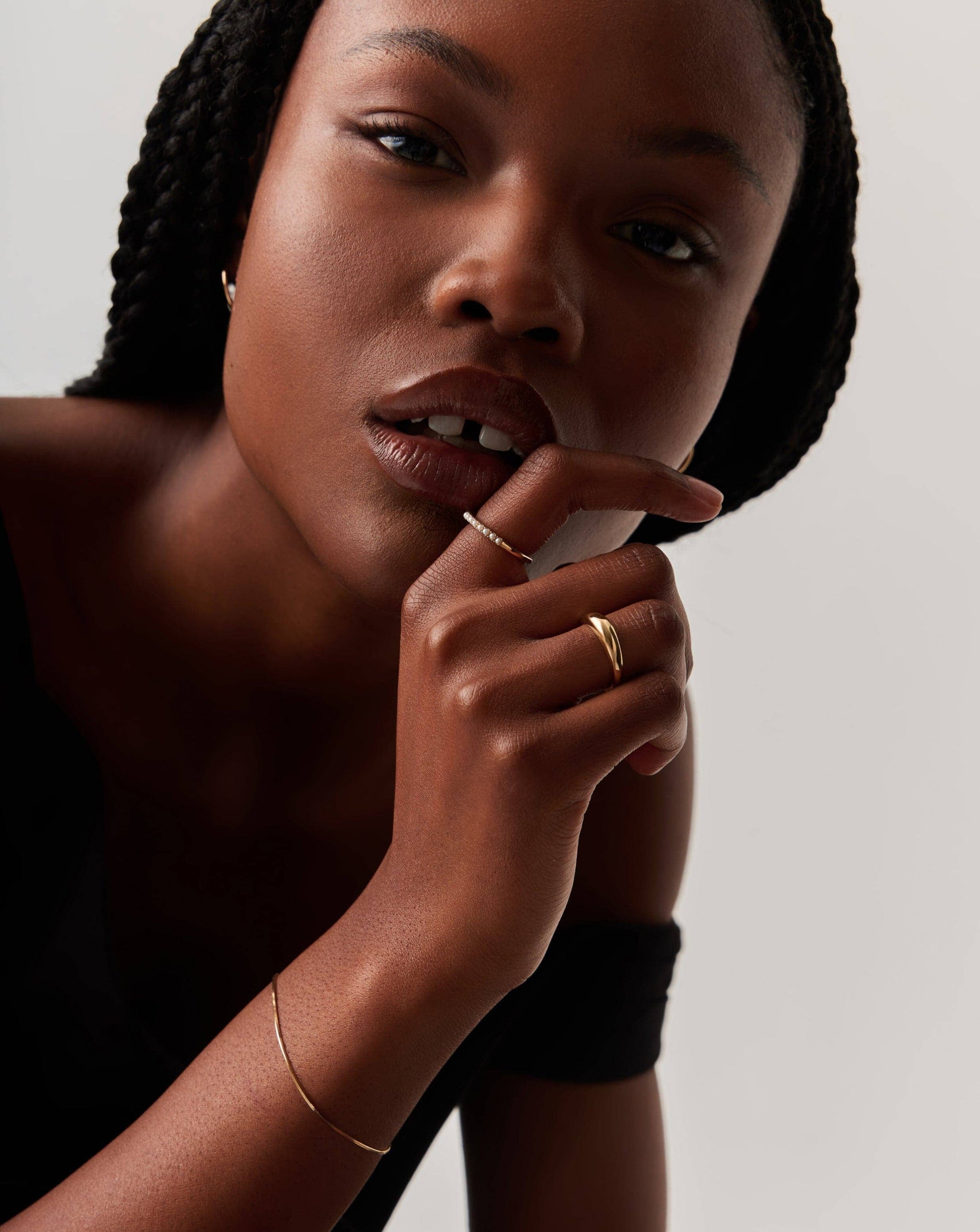Fine Half Eternity Pearl Ring | 14k Solid Gold/Pearl Rings Missoma
