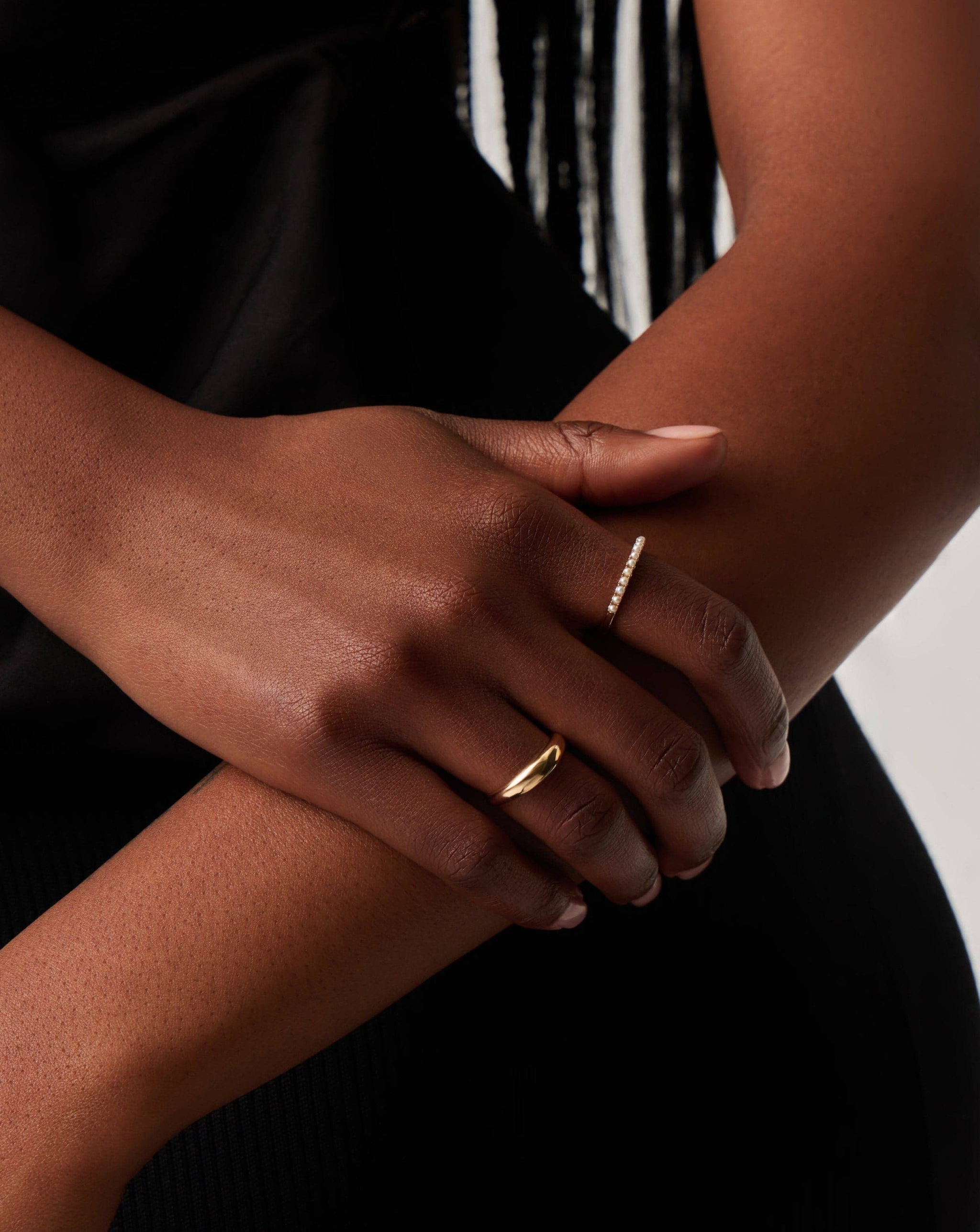 Fine Half Eternity Pearl Ring | 14k Solid Gold/Pearl Rings Missoma