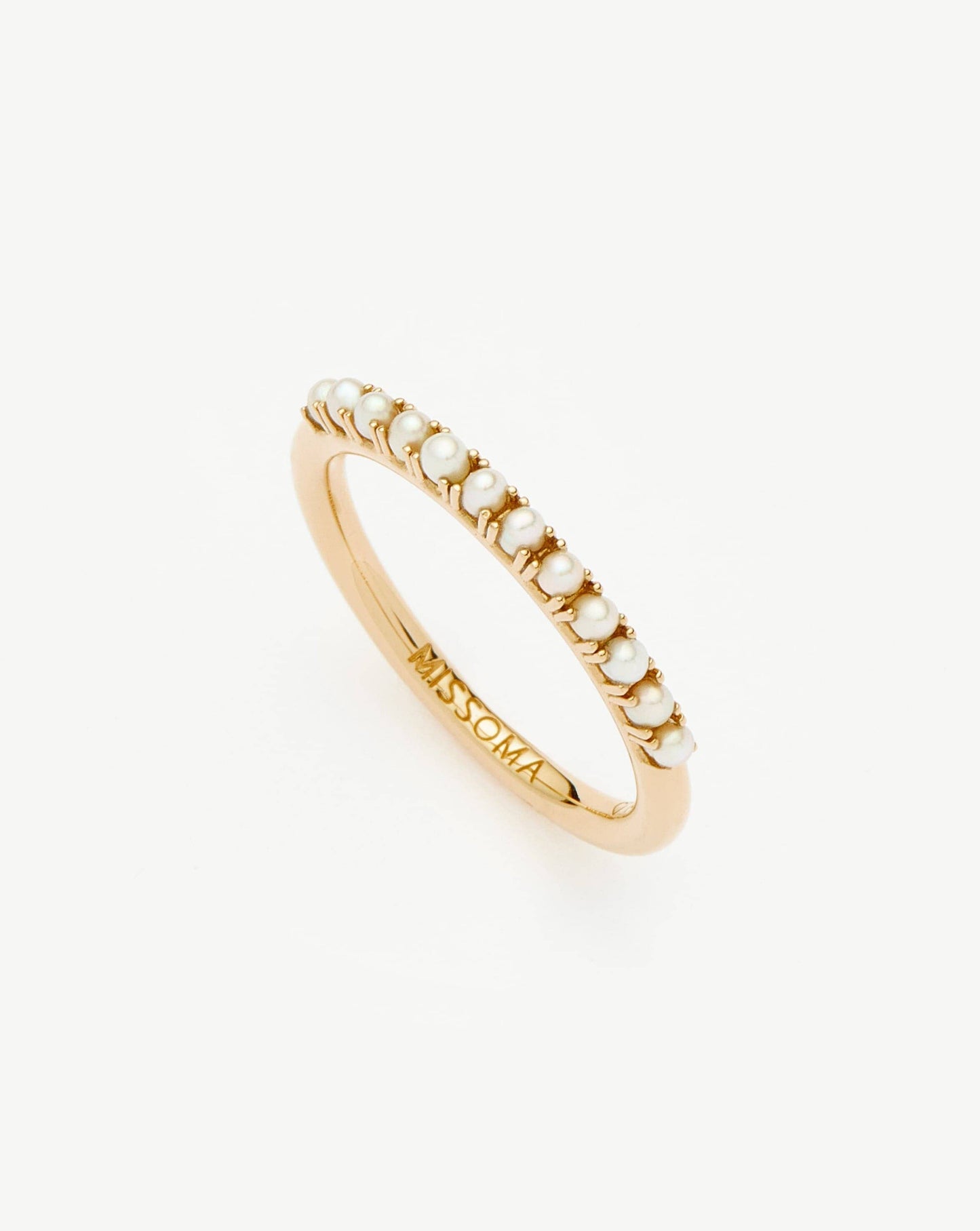 Fine Half Eternity Pearl Ring | 14k Solid Gold/Pearl Rings Missoma