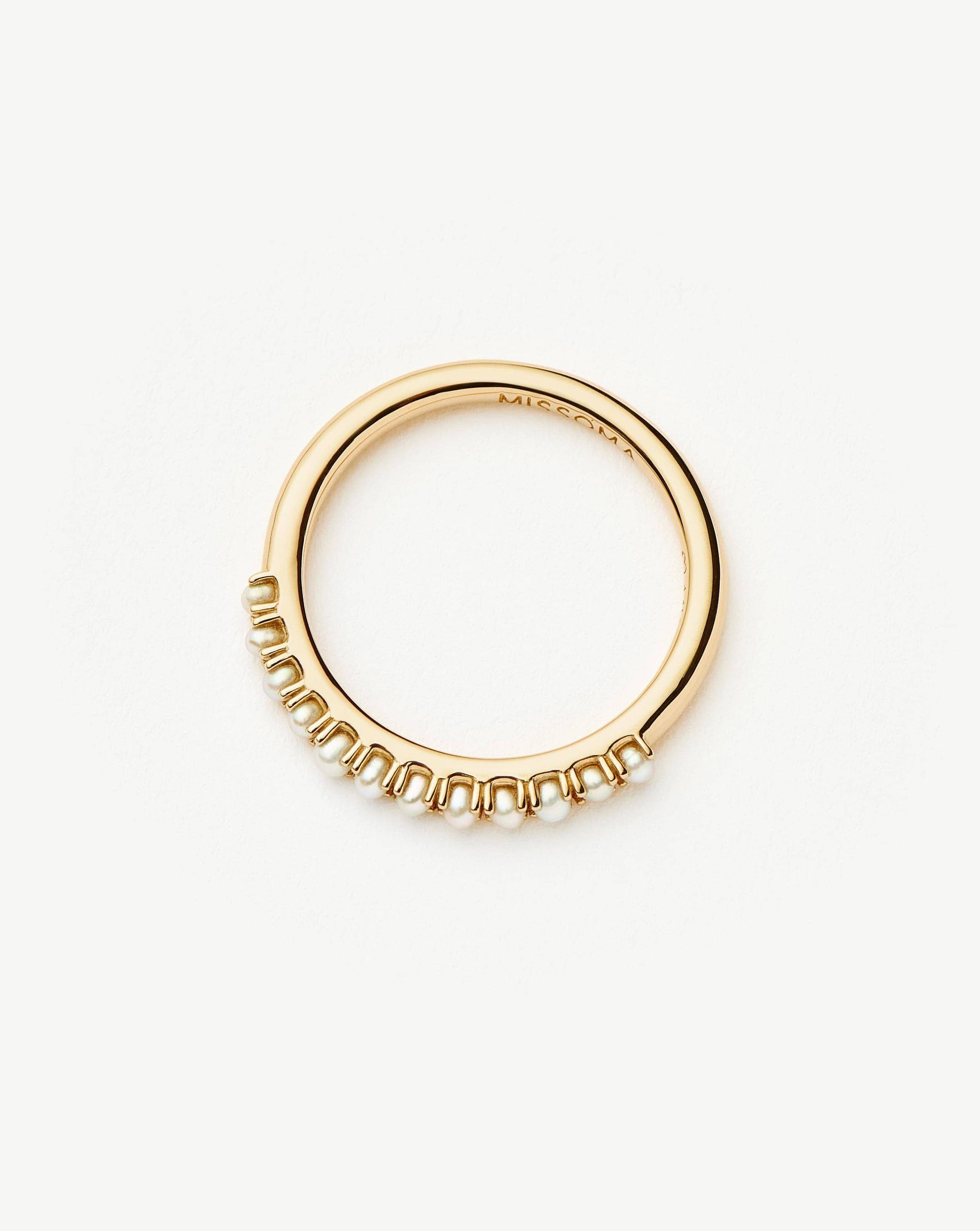 Fine Half Eternity Pearl Ring | 14k Solid Gold/Pearl Rings Missoma