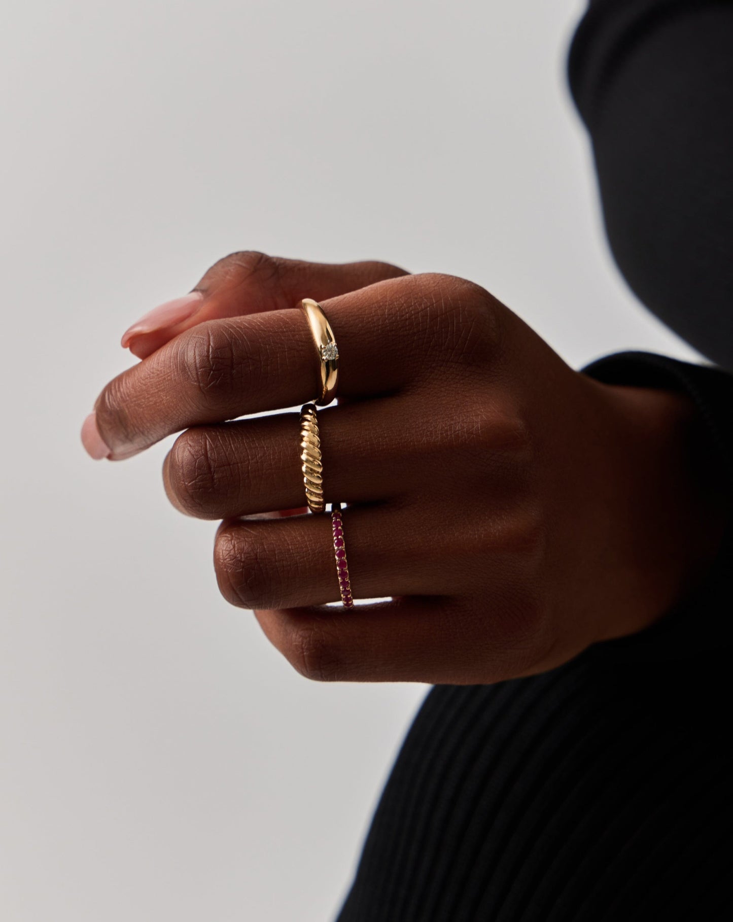 Fine Half Eternity Ruby Ring | 14k Solid Gold/Ruby Rings Missoma