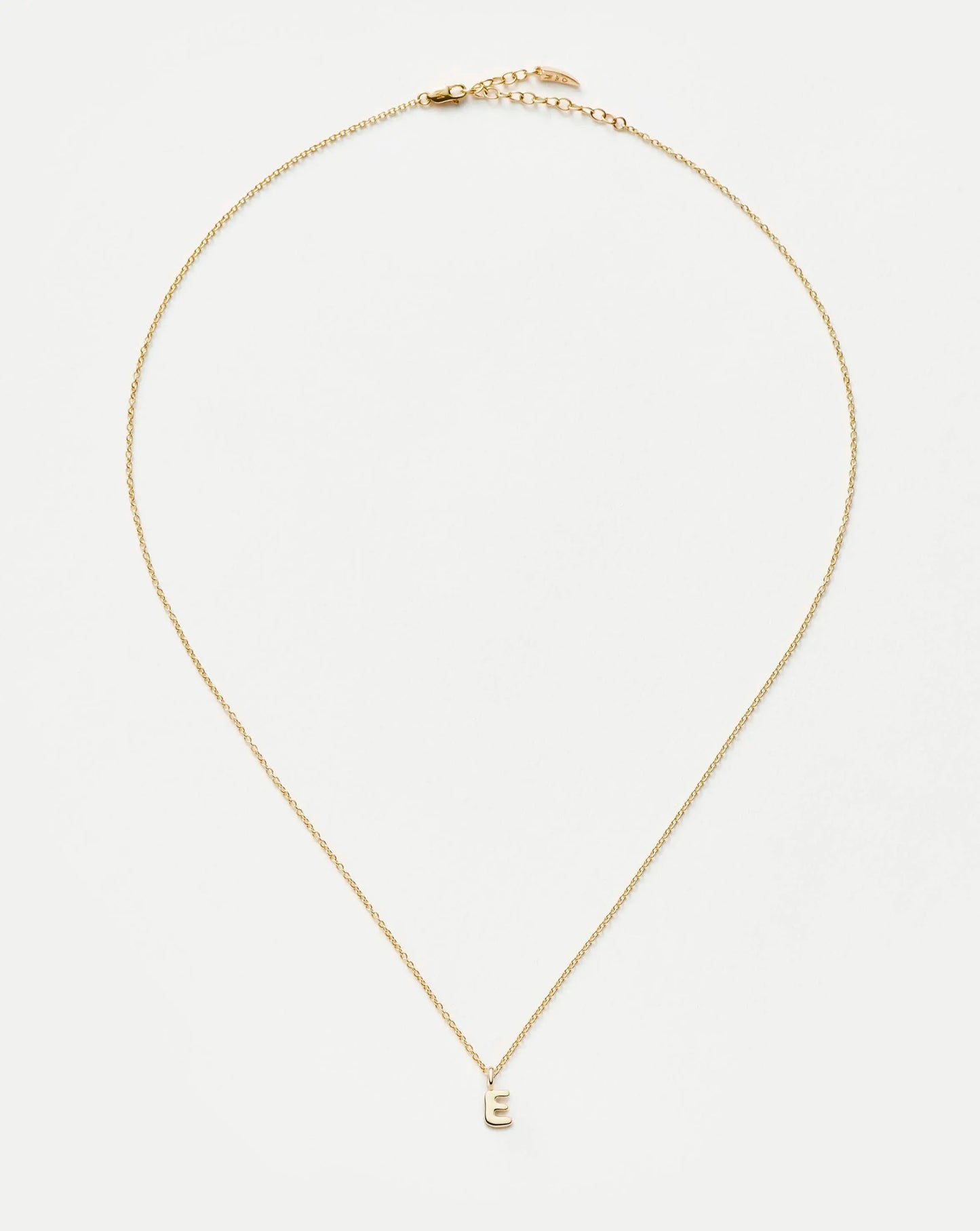 Fine Initial Mini Pendant Necklace - E | 14k Solid Gold Necklaces Missoma