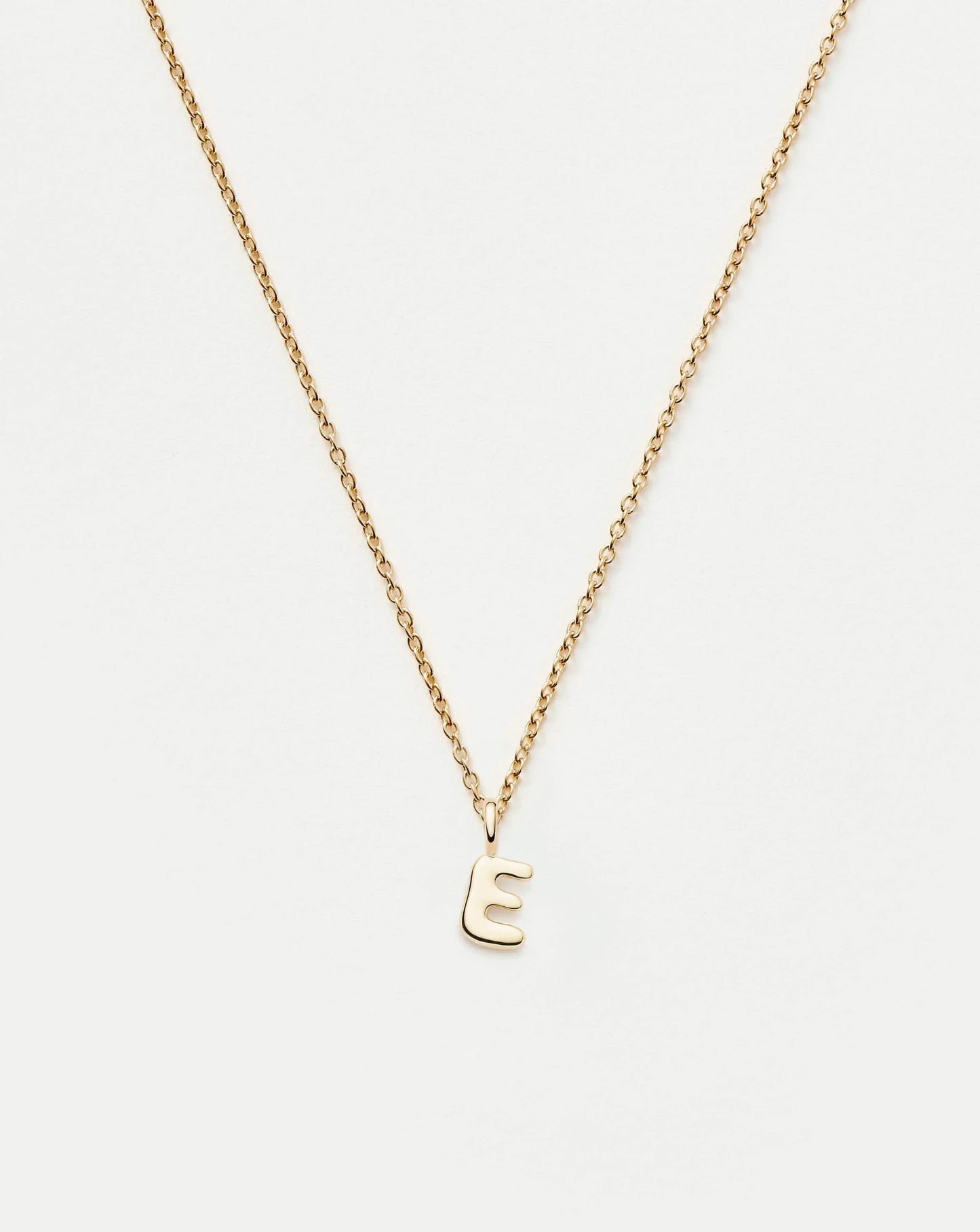 Fine Initial Mini Pendant Necklace - E | 14k Solid Gold Necklaces Missoma