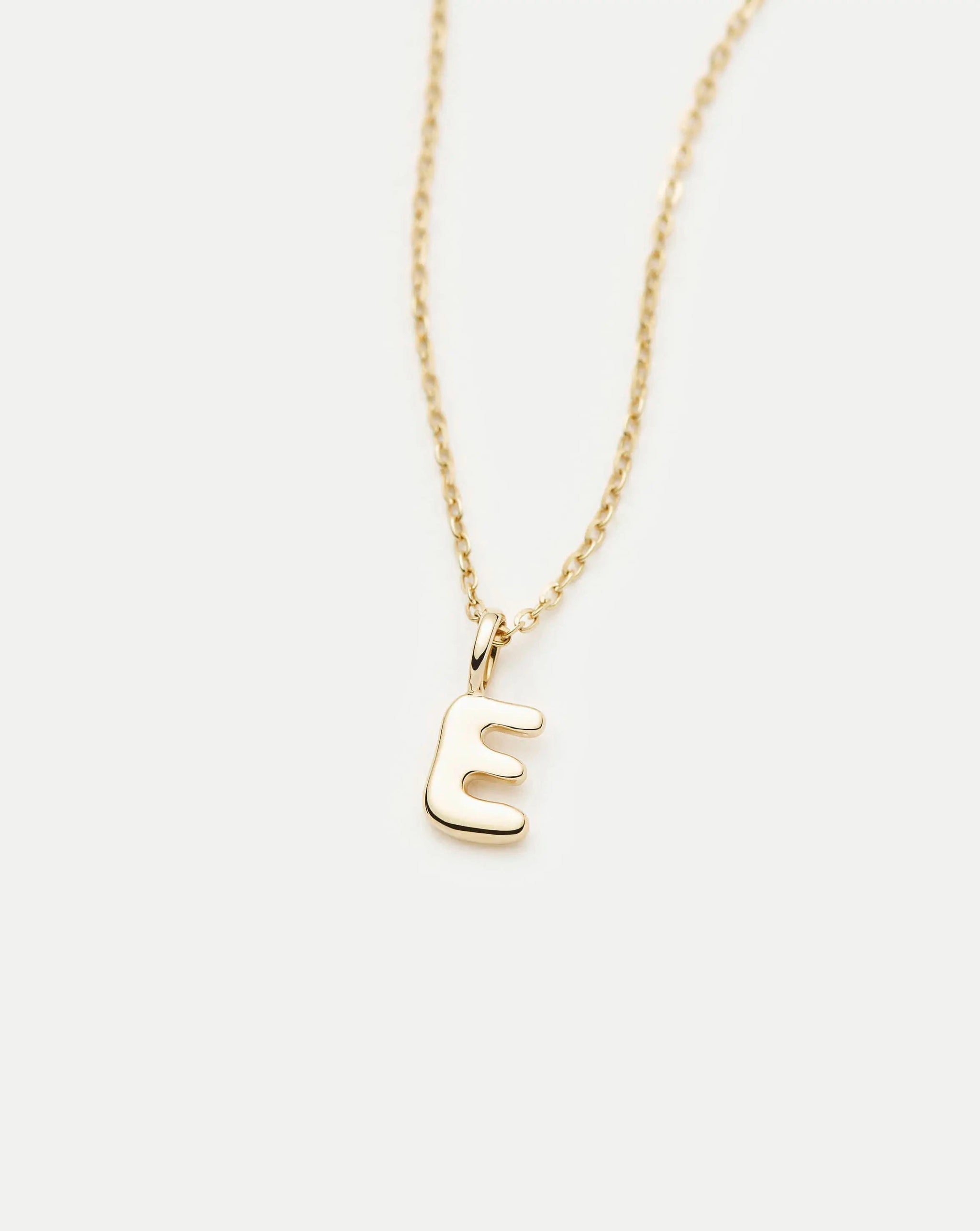 Fine Initial Mini Pendant Necklace - E | 14k Solid Gold Necklaces Missoma