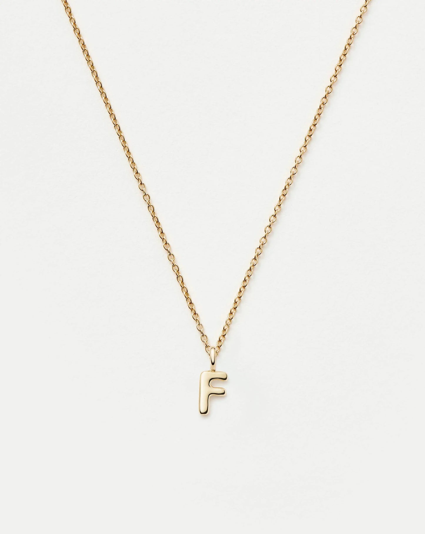 Fine Initial Mini Pendant Necklace - F | 14k Solid Gold Necklaces Missoma