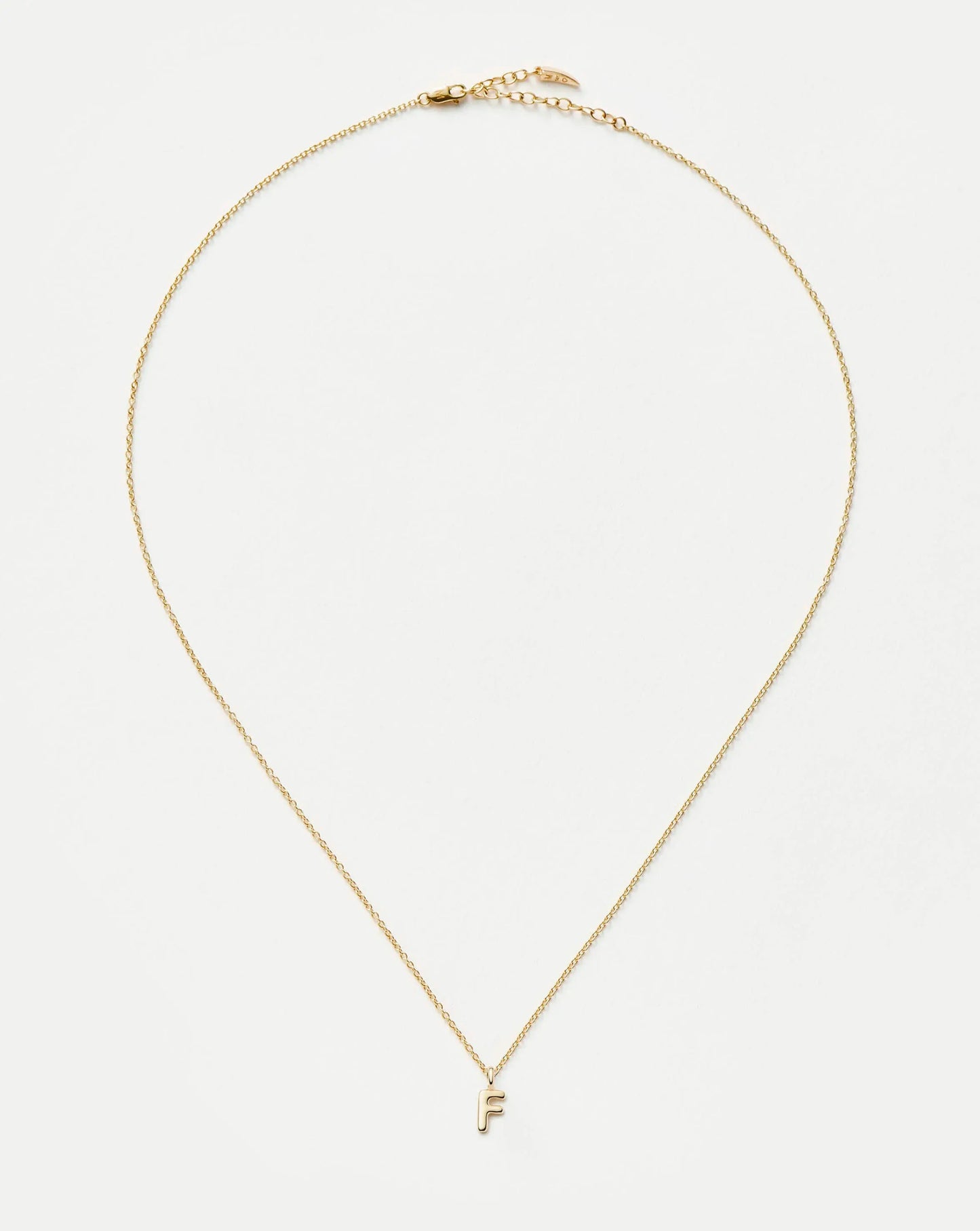Fine Initial Mini Pendant Necklace - F | 14k Solid Gold Necklaces Missoma