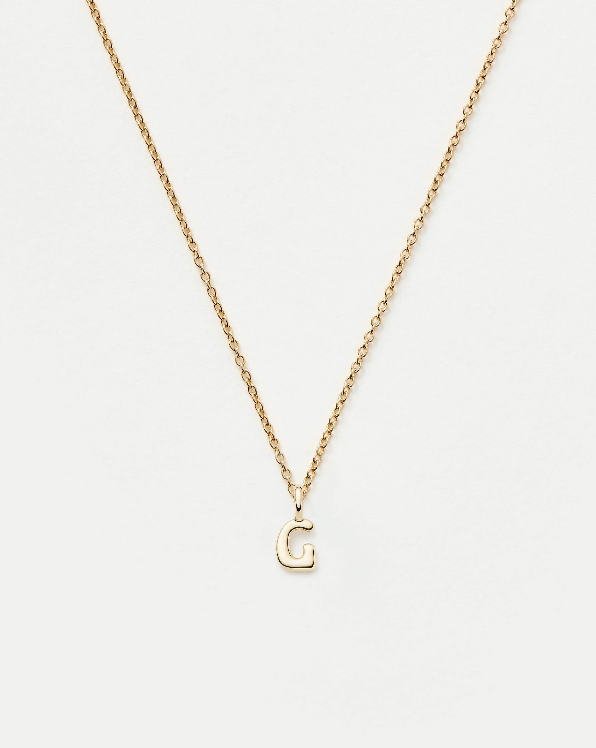 Fine Initial Mini Pendant Necklace - G | 14k Solid Gold Necklaces Missoma