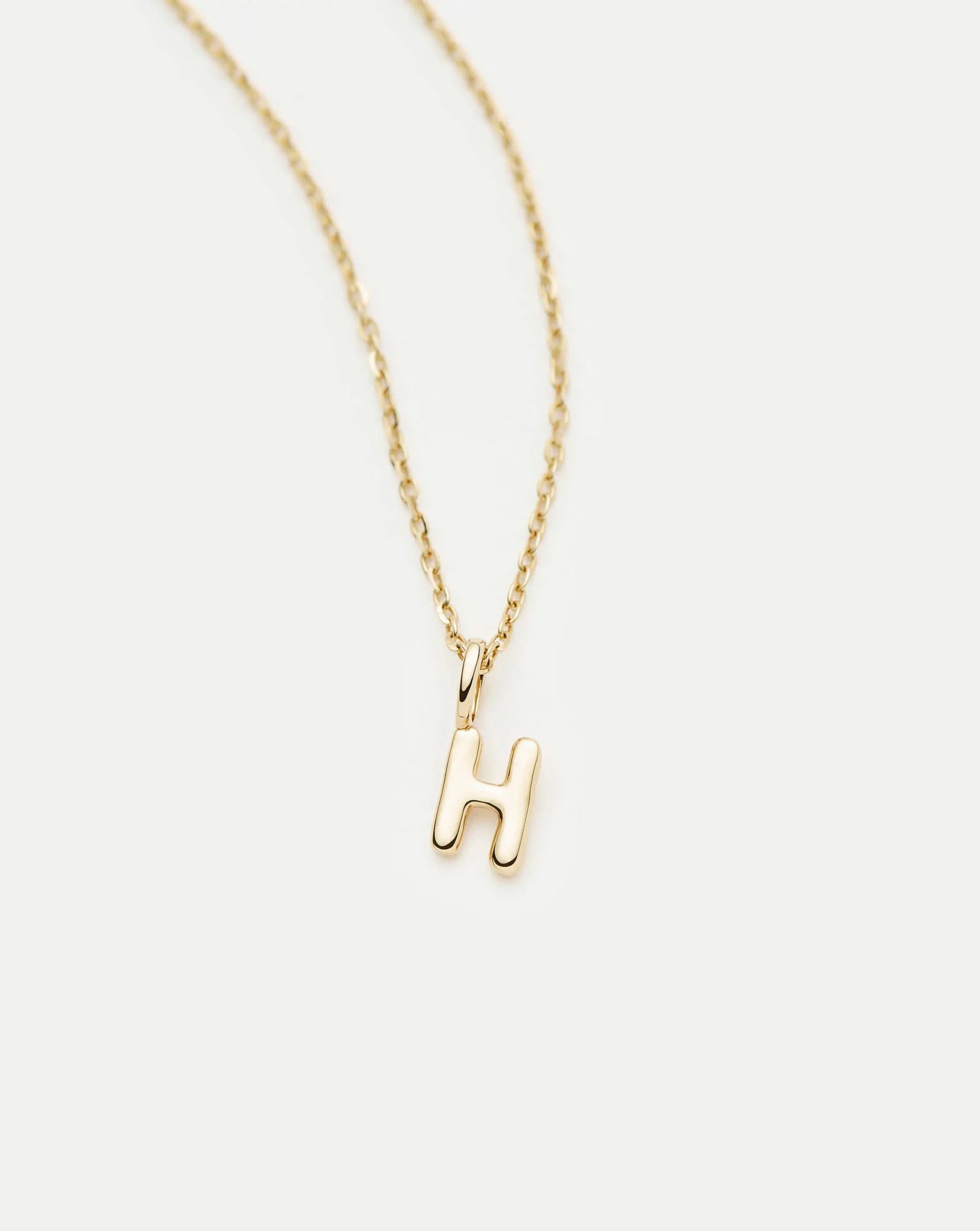 Fine Initial Mini Pendant Necklace - H | 14k Solid Gold Necklaces Missoma