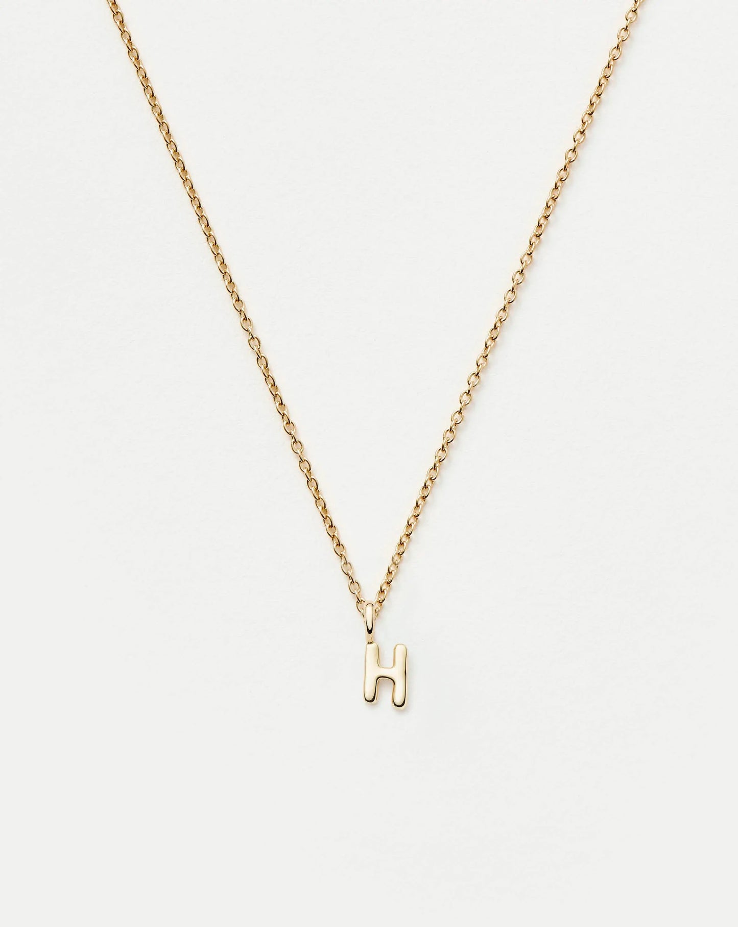 Fine Initial Mini Pendant Necklace - H | 14k Solid Gold Necklaces Missoma
