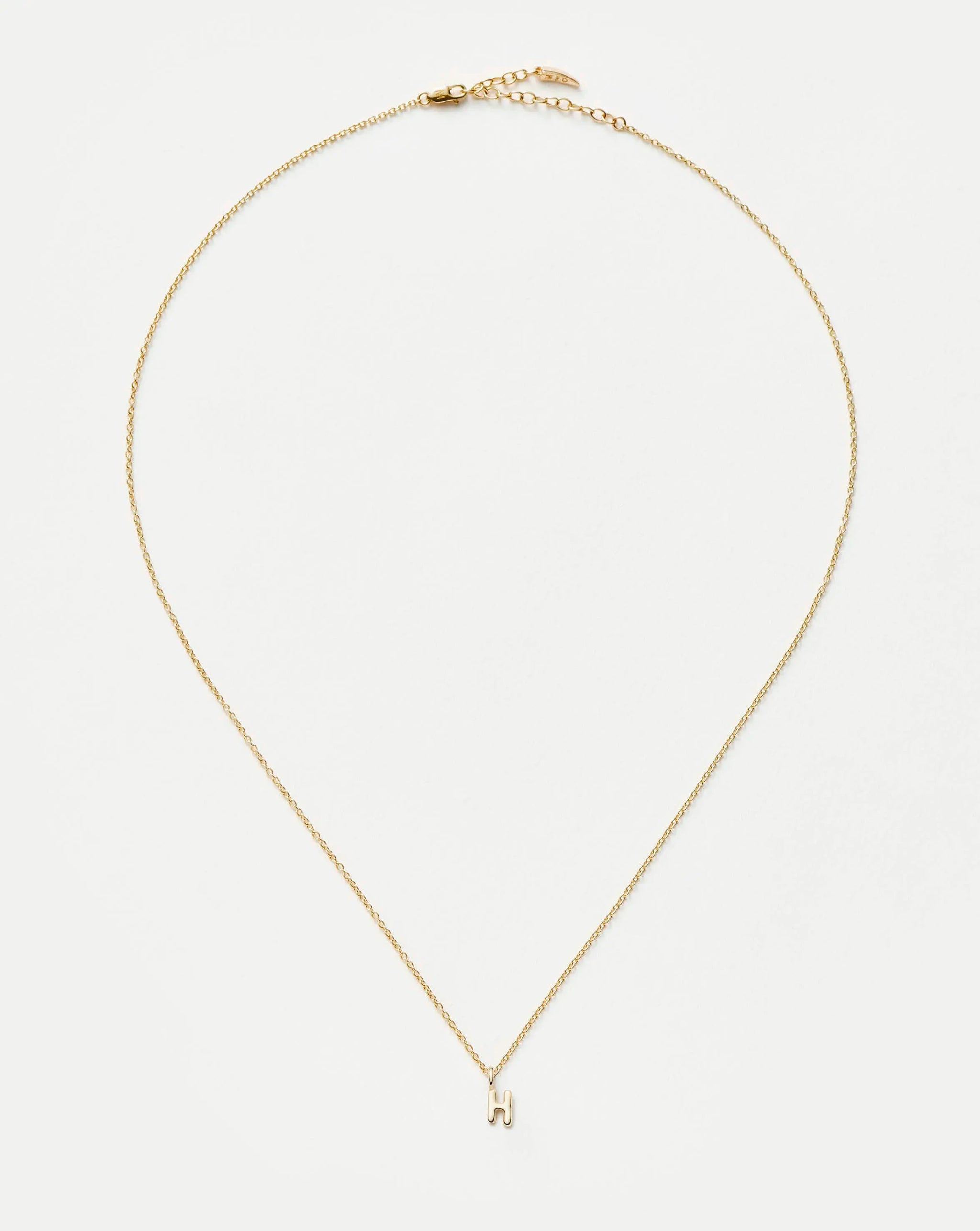 Fine Initial Mini Pendant Necklace - H | 14k Solid Gold Necklaces Missoma