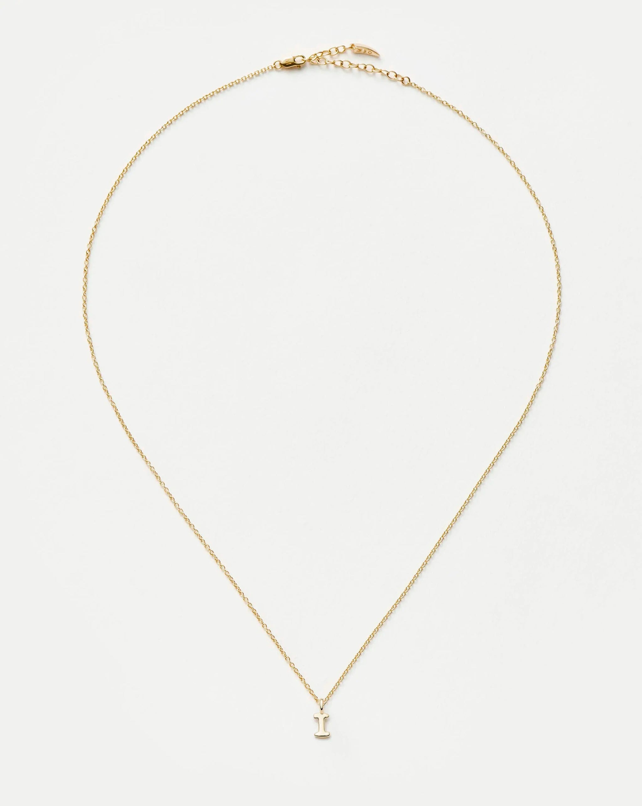 Fine Initial Mini Pendant Necklace - I | 14k Solid Gold Necklaces Missoma
