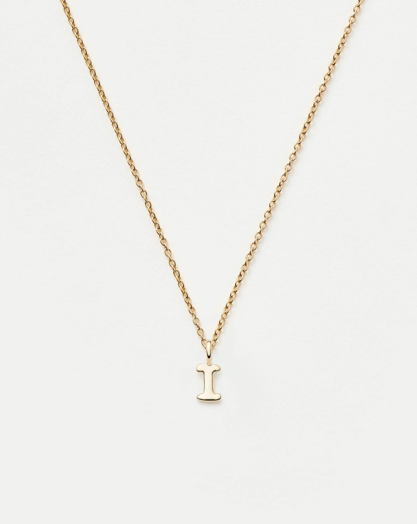 Fine Initial Mini Pendant Necklace - I | 14k Solid Gold Necklaces Missoma