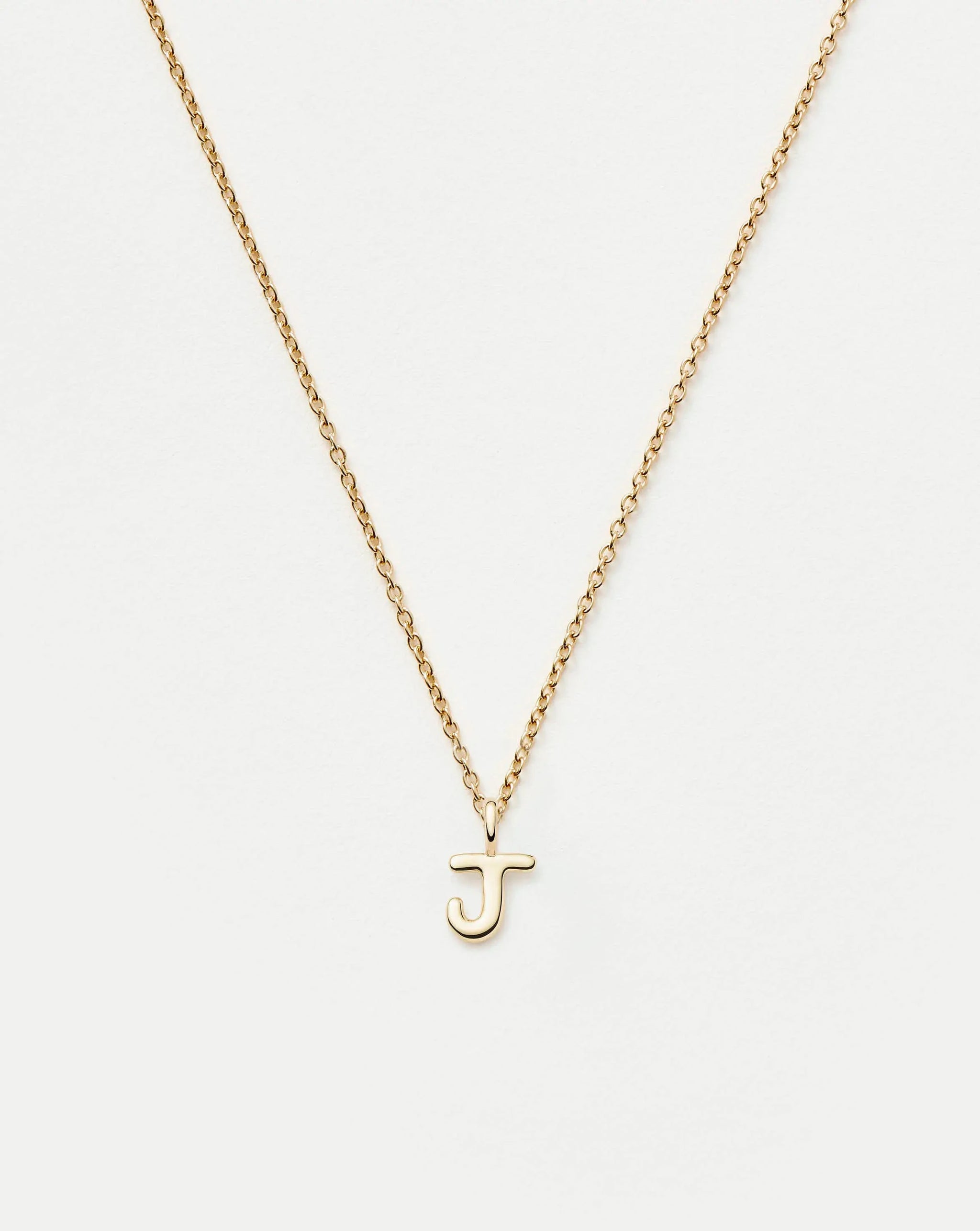 Fine Initial Mini Pendant Necklace - J | 14k Solid Gold Necklaces Missoma
