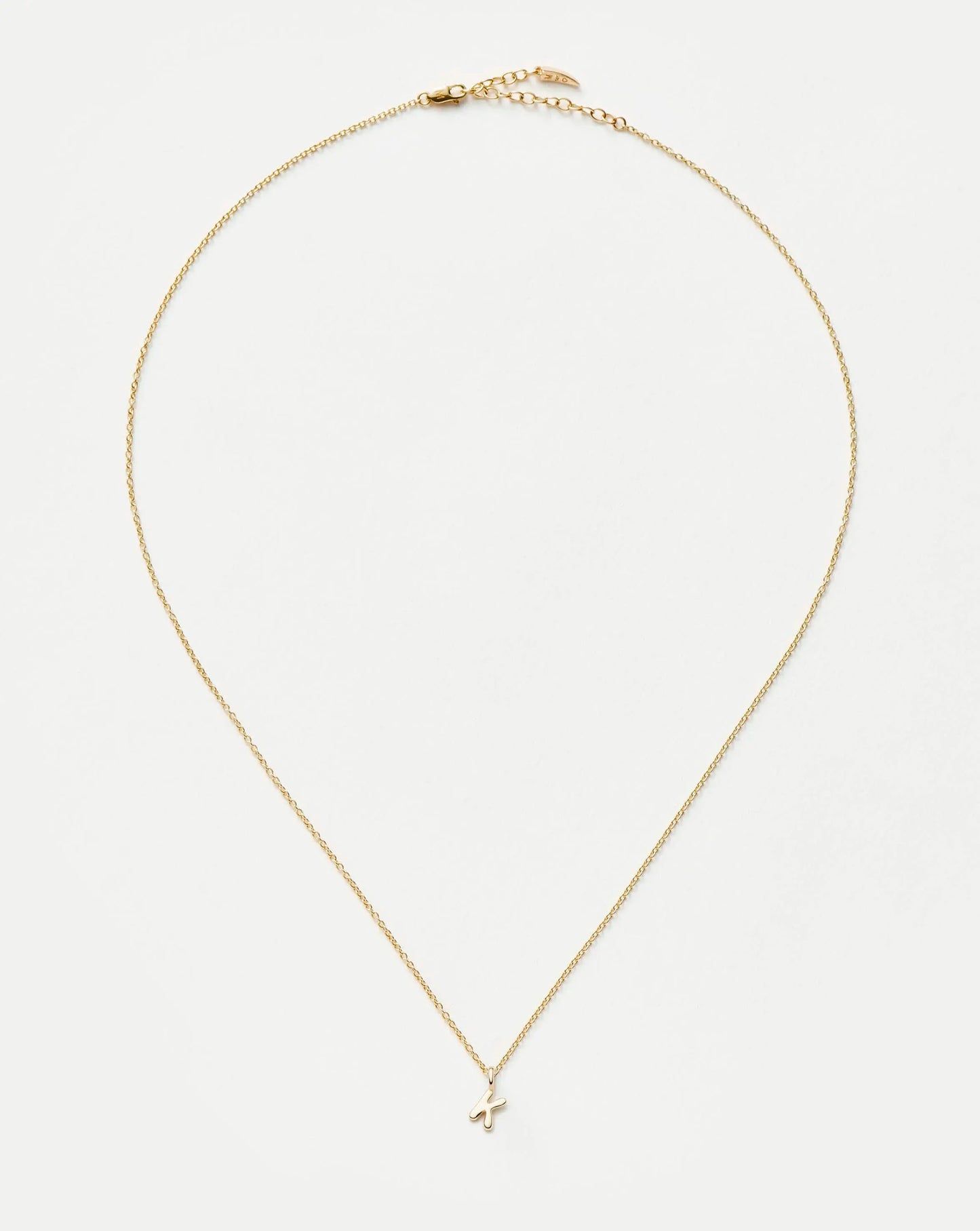 Fine Initial Mini Pendant Necklace - K | 14k Solid Gold Necklaces Missoma