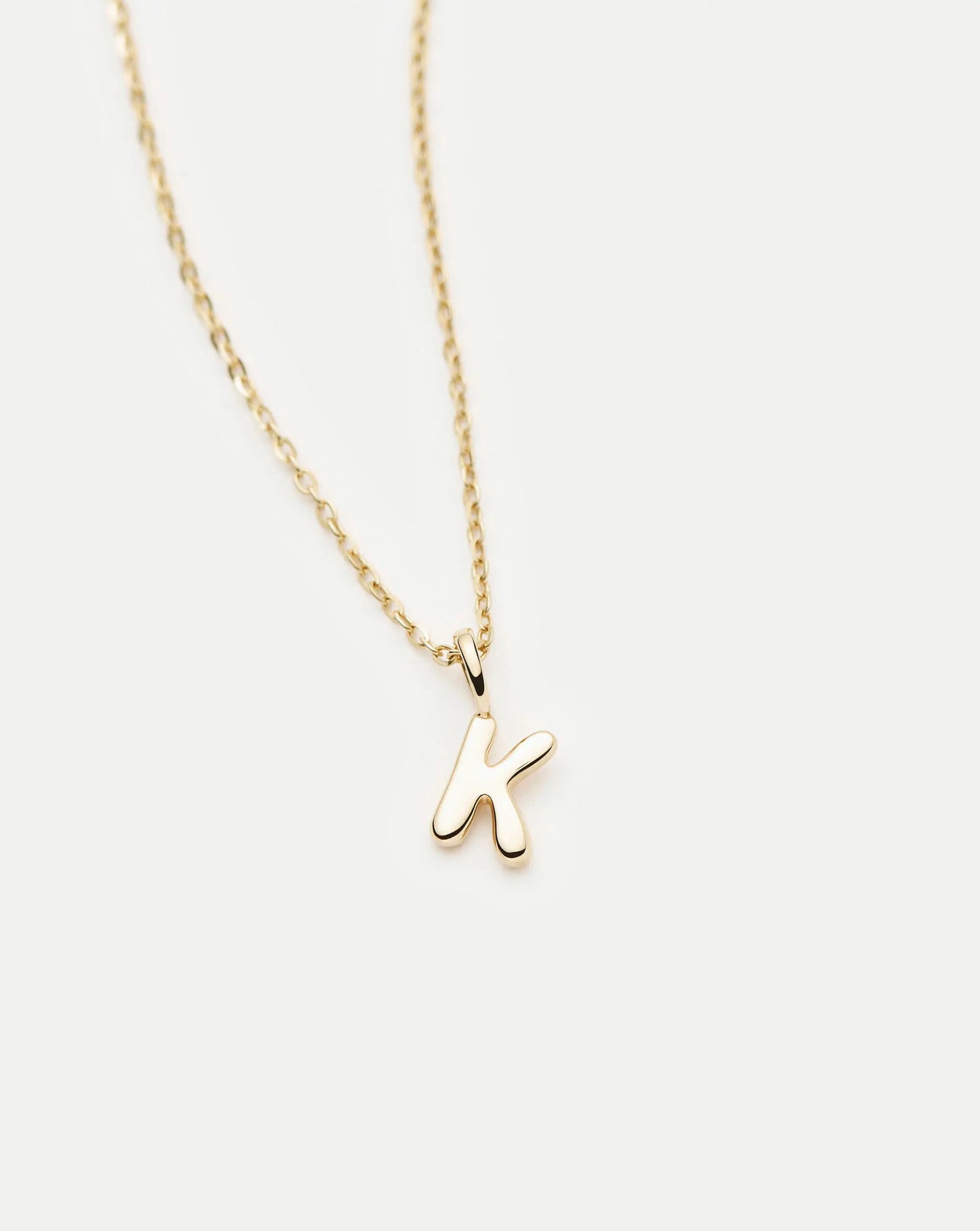 Fine Initial Mini Pendant Necklace - K | 14k Solid Gold Necklaces Missoma