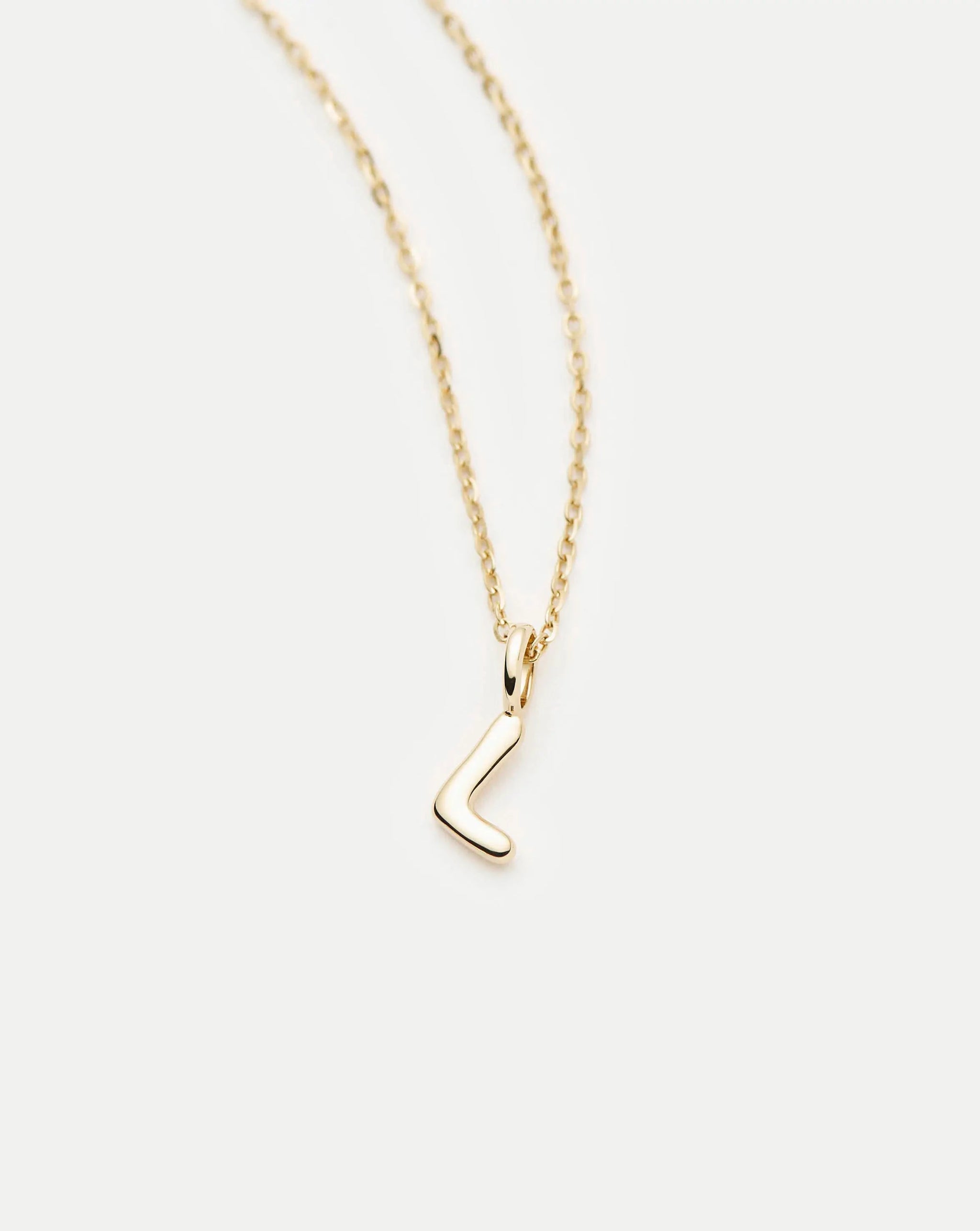 Fine Initial Mini Pendant Necklace - L | 14k Solid Gold Necklaces Missoma